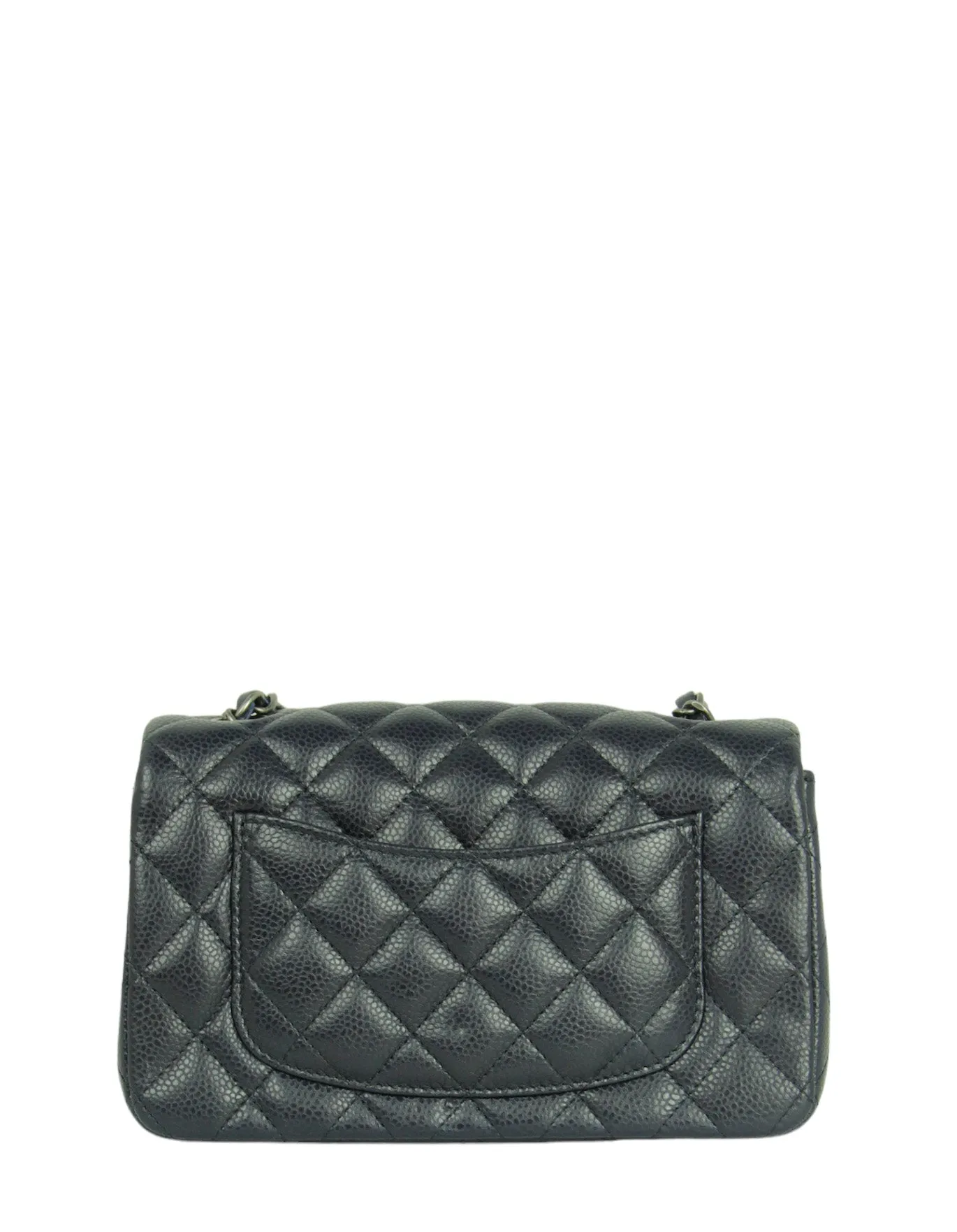 Chanel Dark Navy Caviar Rectangular Mini Flap