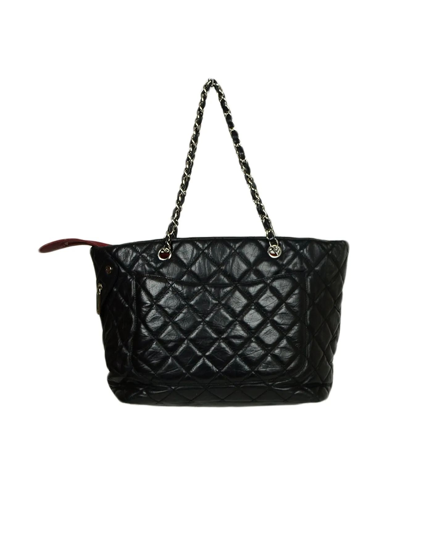 Chanel Leather Black Calfskin Leather CC Cambon Tote Bag