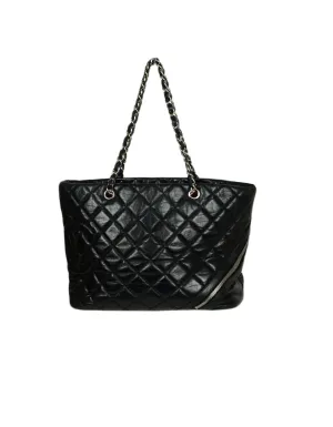 Chanel Leather Black Calfskin Leather CC Cambon Tote Bag