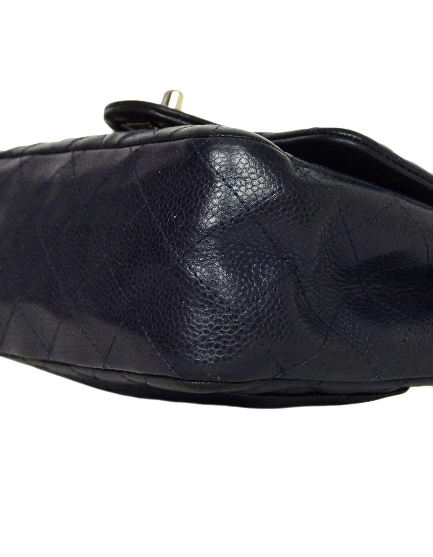 Chanel Navy Caviar Leather Mini Classic Bag