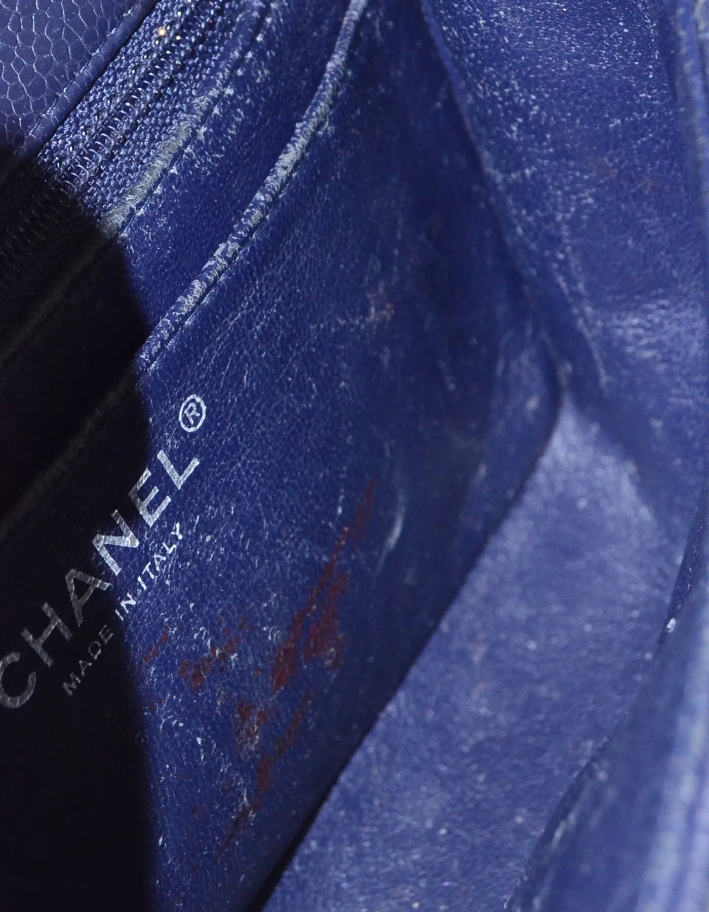 Chanel Navy Caviar Leather Mini Classic Bag