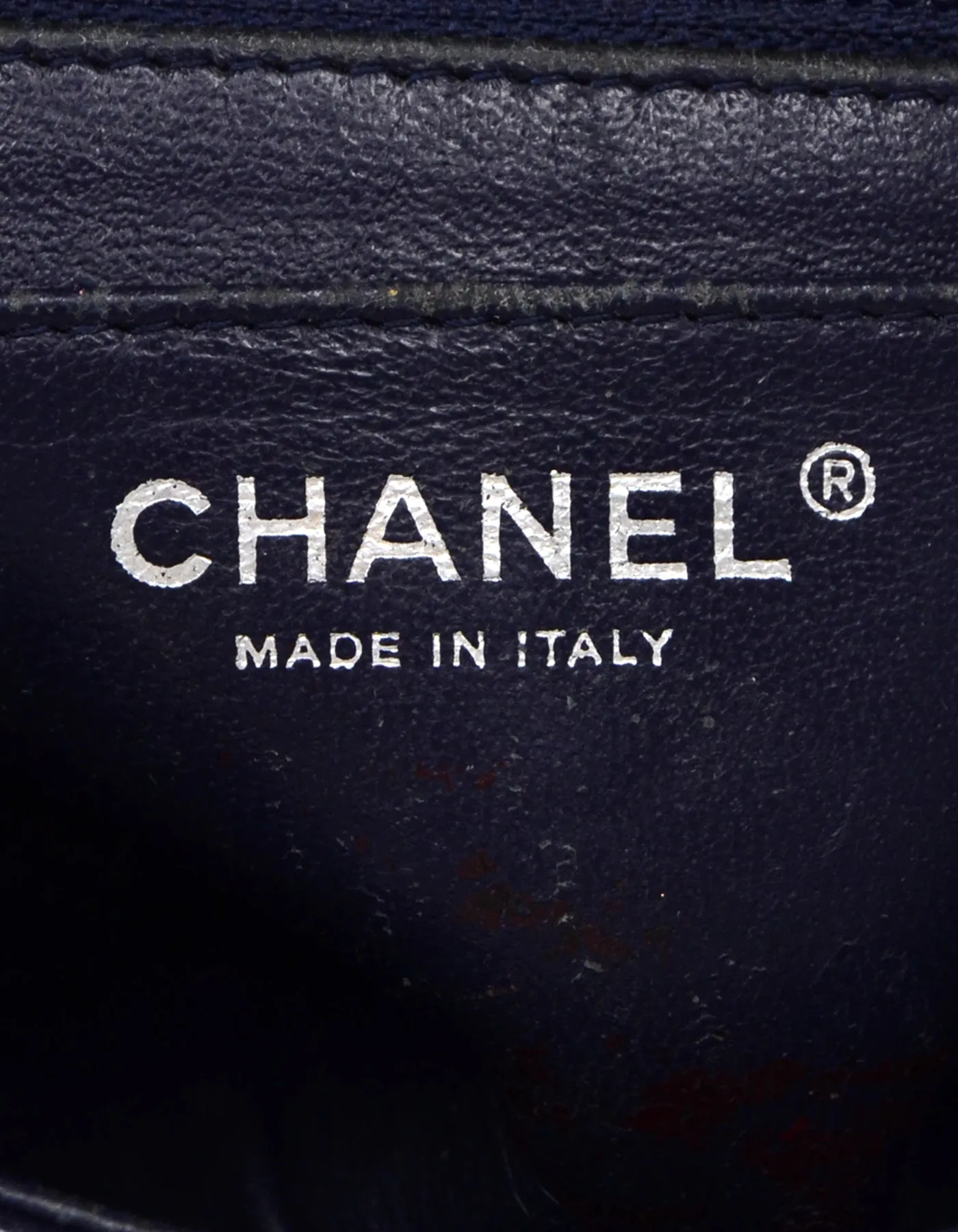 Chanel Navy Caviar Leather Mini Classic Bag
