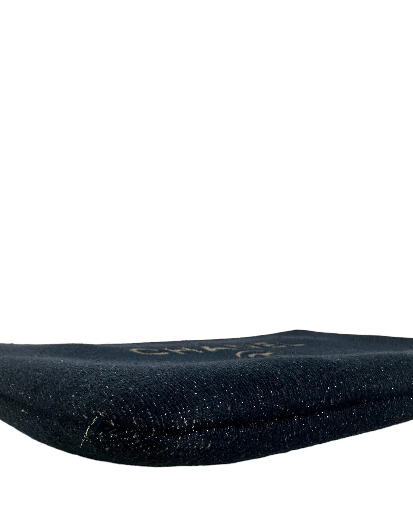 Chanel Navy/Gold Glitter Large Deauville Pouch Bag