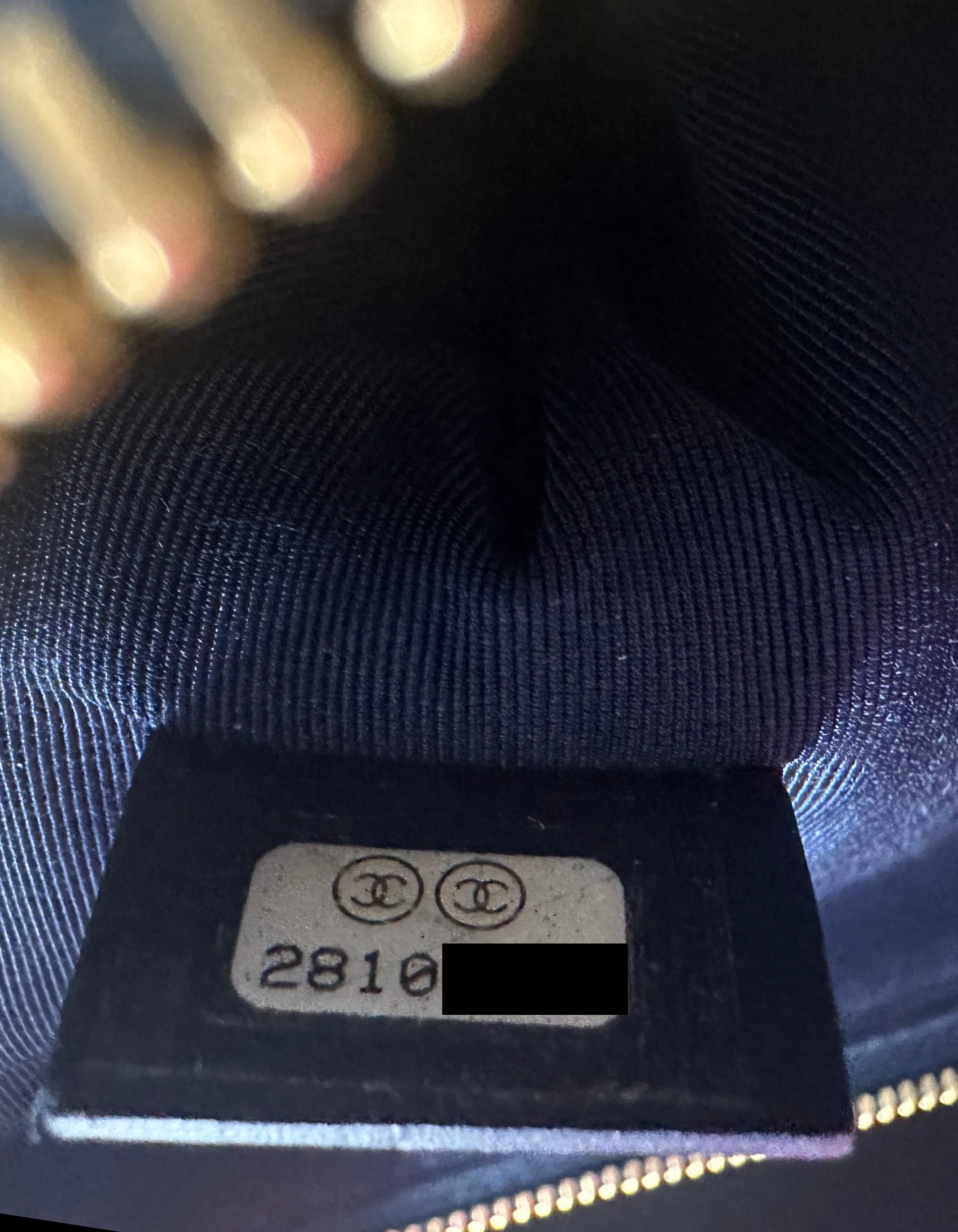Chanel Navy/Gold Glitter Large Deauville Pouch Bag