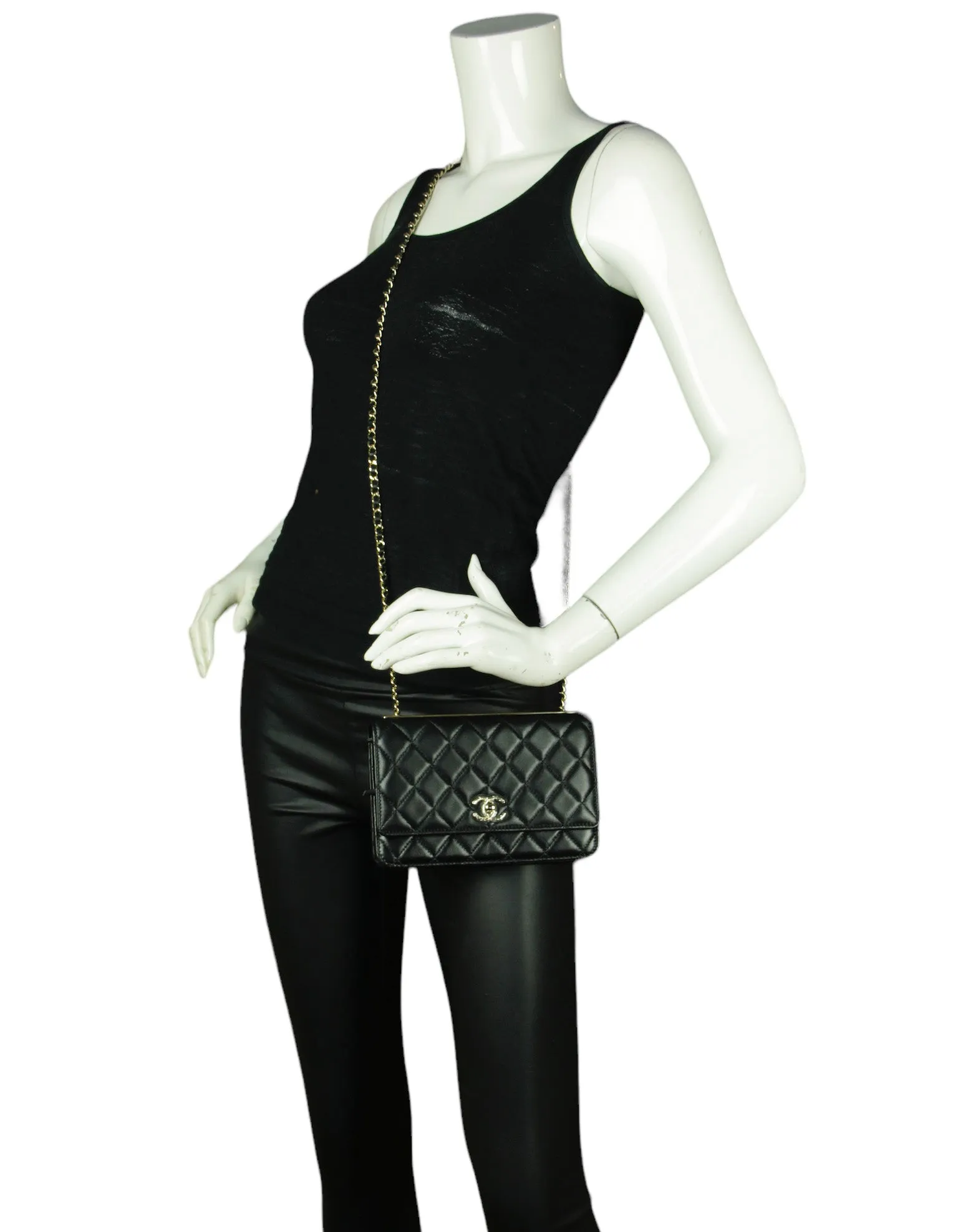Chanel NEW 2023 Black Quilted Trendy CC WOC