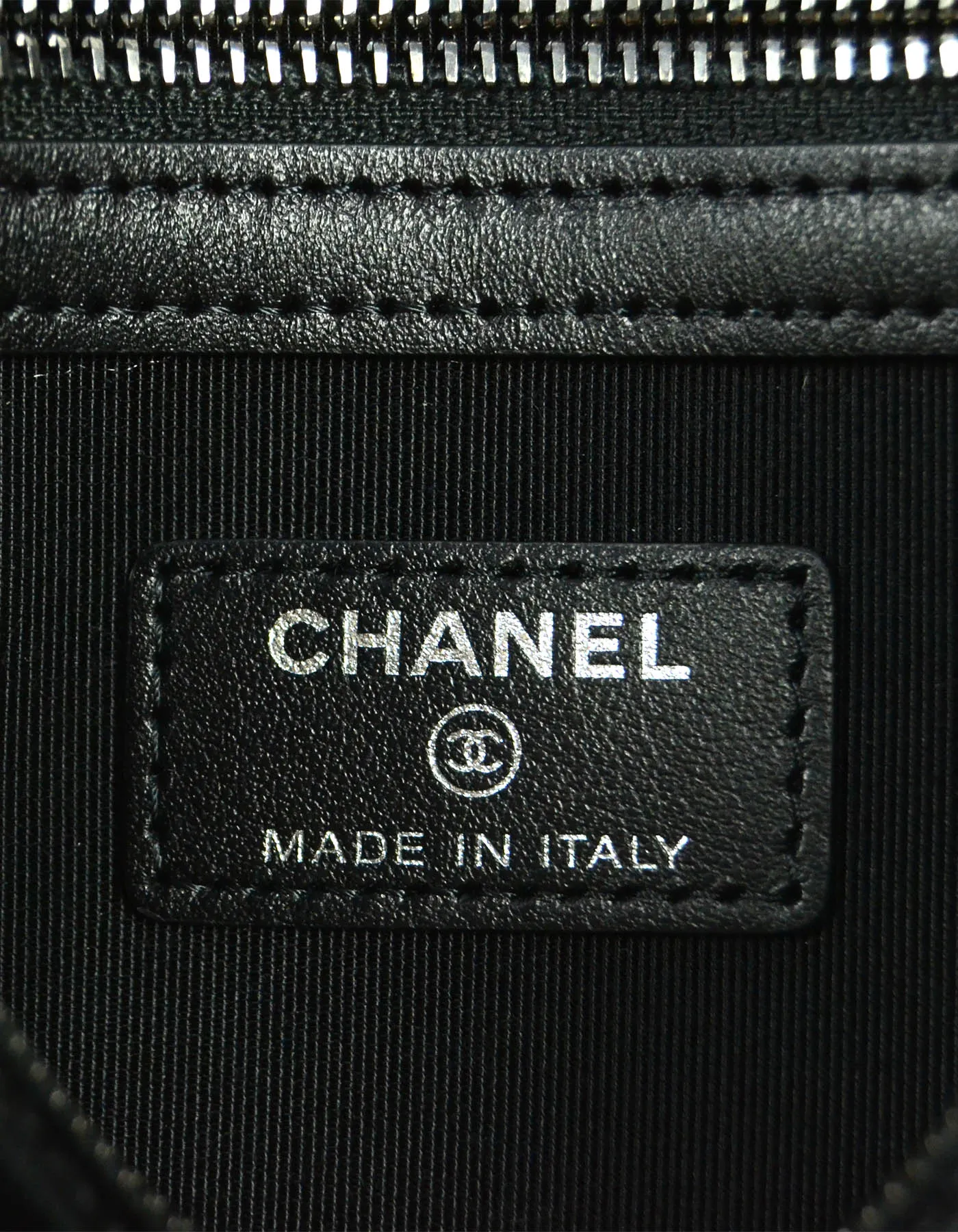 Chanel NEW Black Crocodile Embossed Gabrielle Wristlet Bag