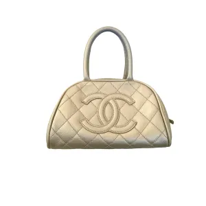 Chanel Pearlized Logo Small Boston Bag