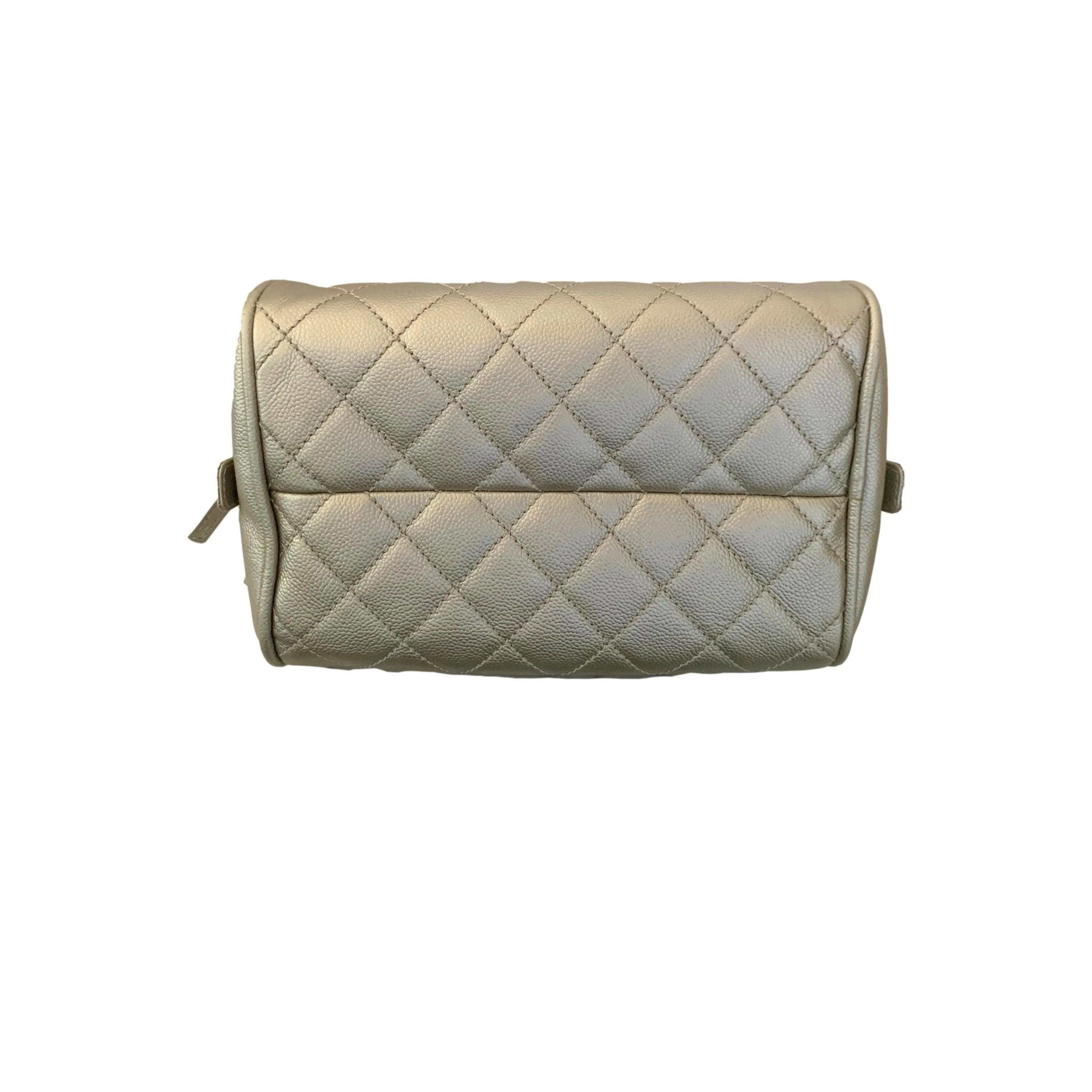 Chanel Pearlized Logo Small Boston Bag