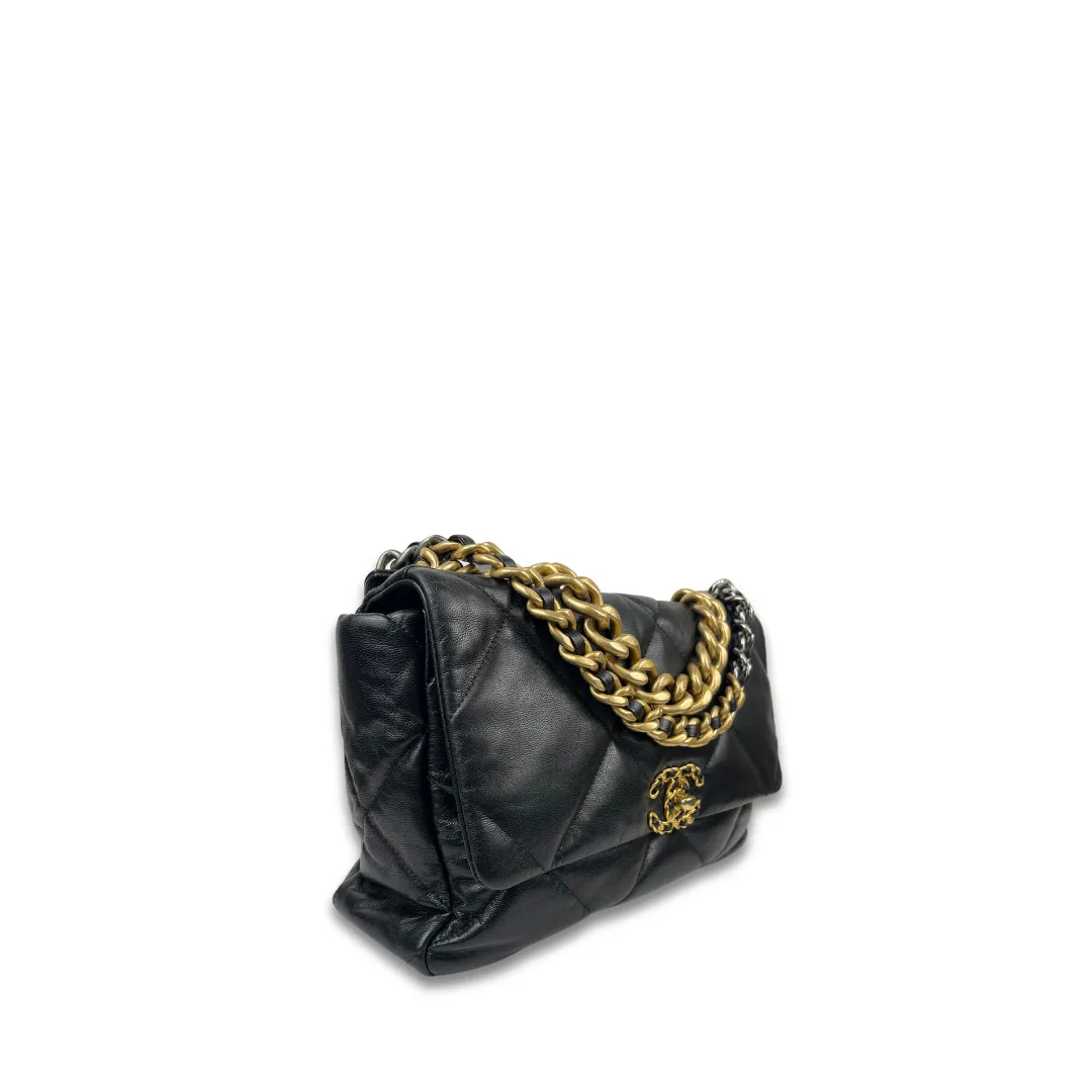 Chanel Shiny Lambskin Large Chanel 19 Flap Bag