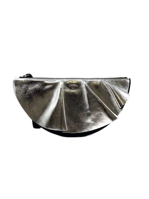 Chanel Silver/Black WB! '20P Metallic Wave Lambskin Clutch