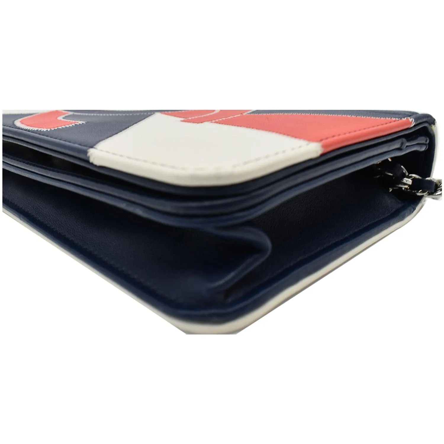 CHANEL Tassel Patchwork Leather Wallet On Chain Multicolor