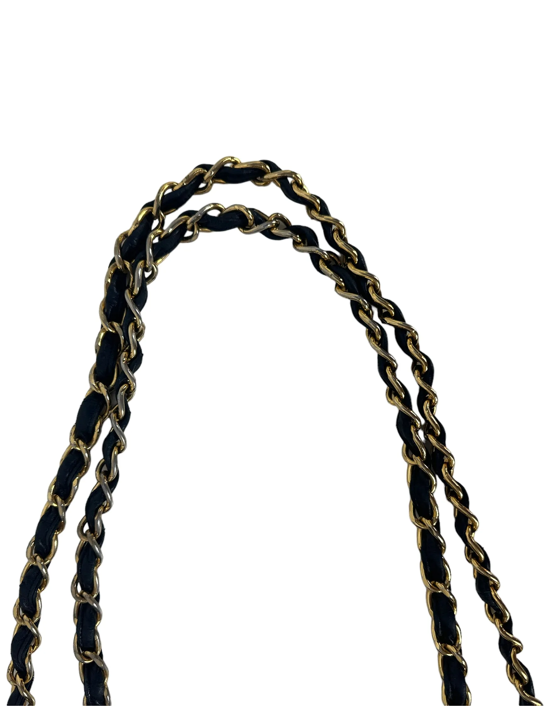Chanel Vintage 1990s Black Lambskin Leather XL Jumbo Flap Bag