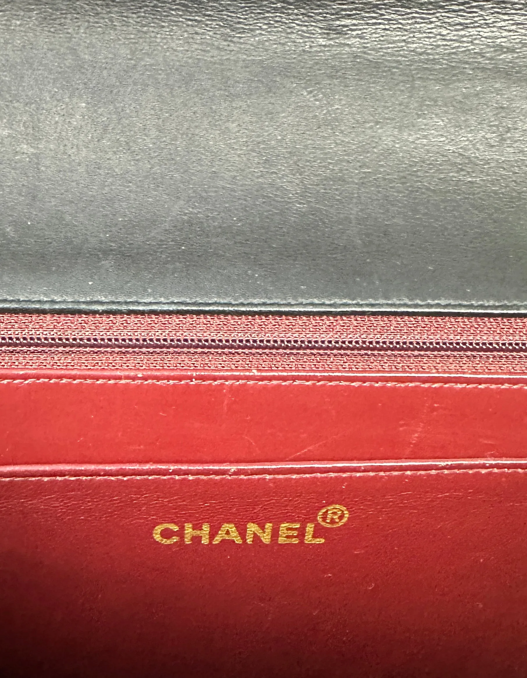 Chanel Vintage 1990s Black Lambskin Leather XL Jumbo Flap Bag