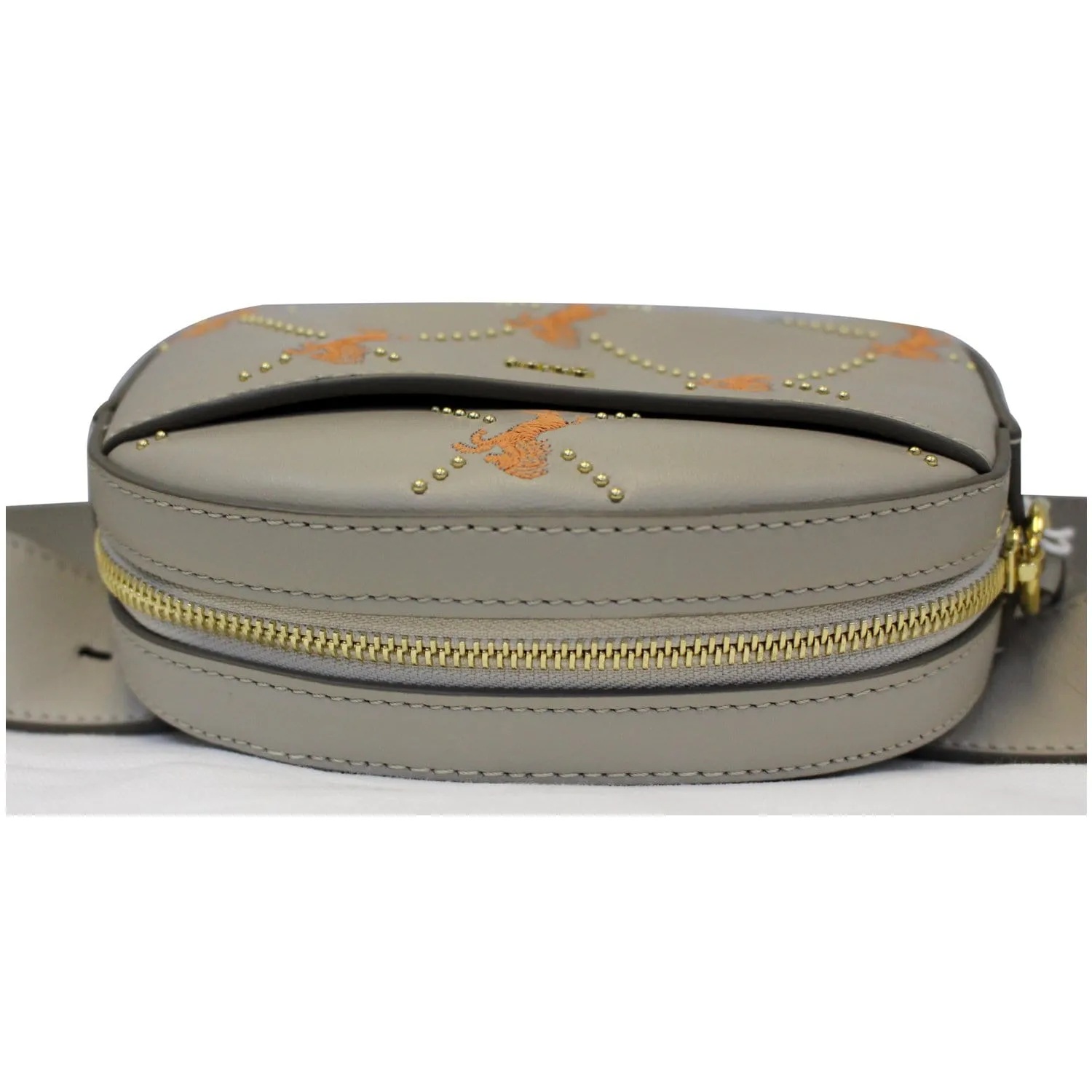 CHLOE Embroidered Little Horses Leather Belt Bum Bag Pastel Grey - Last Call