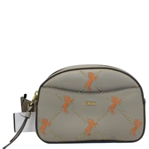 CHLOE Embroidered Little Horses Leather Belt Bum Bag Pastel Grey - Last Call