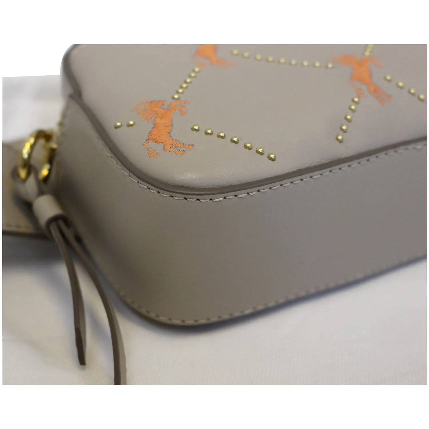 CHLOE Embroidered Little Horses Leather Belt Bum Bag Pastel Grey - Last Call