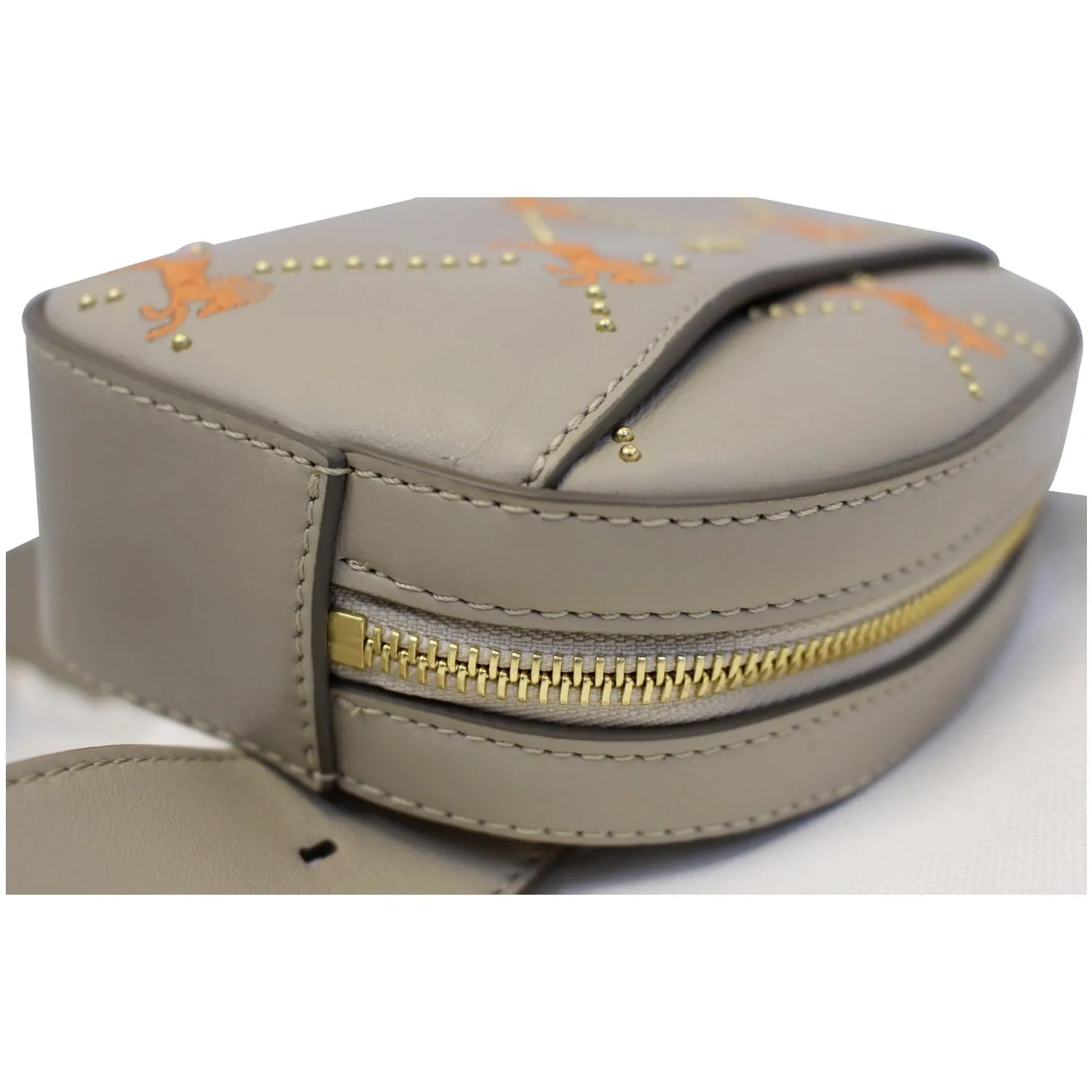 CHLOE Embroidered Little Horses Leather Belt Bum Bag Pastel Grey - Last Call