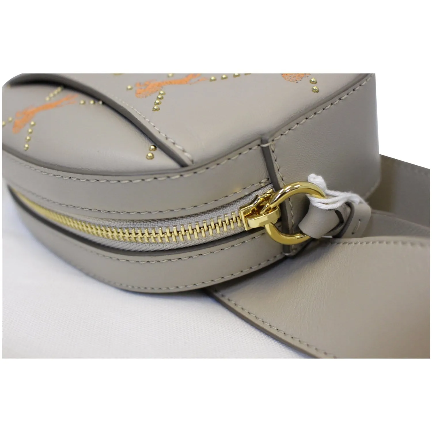 CHLOE Embroidered Little Horses Leather Belt Bum Bag Pastel Grey - Last Call