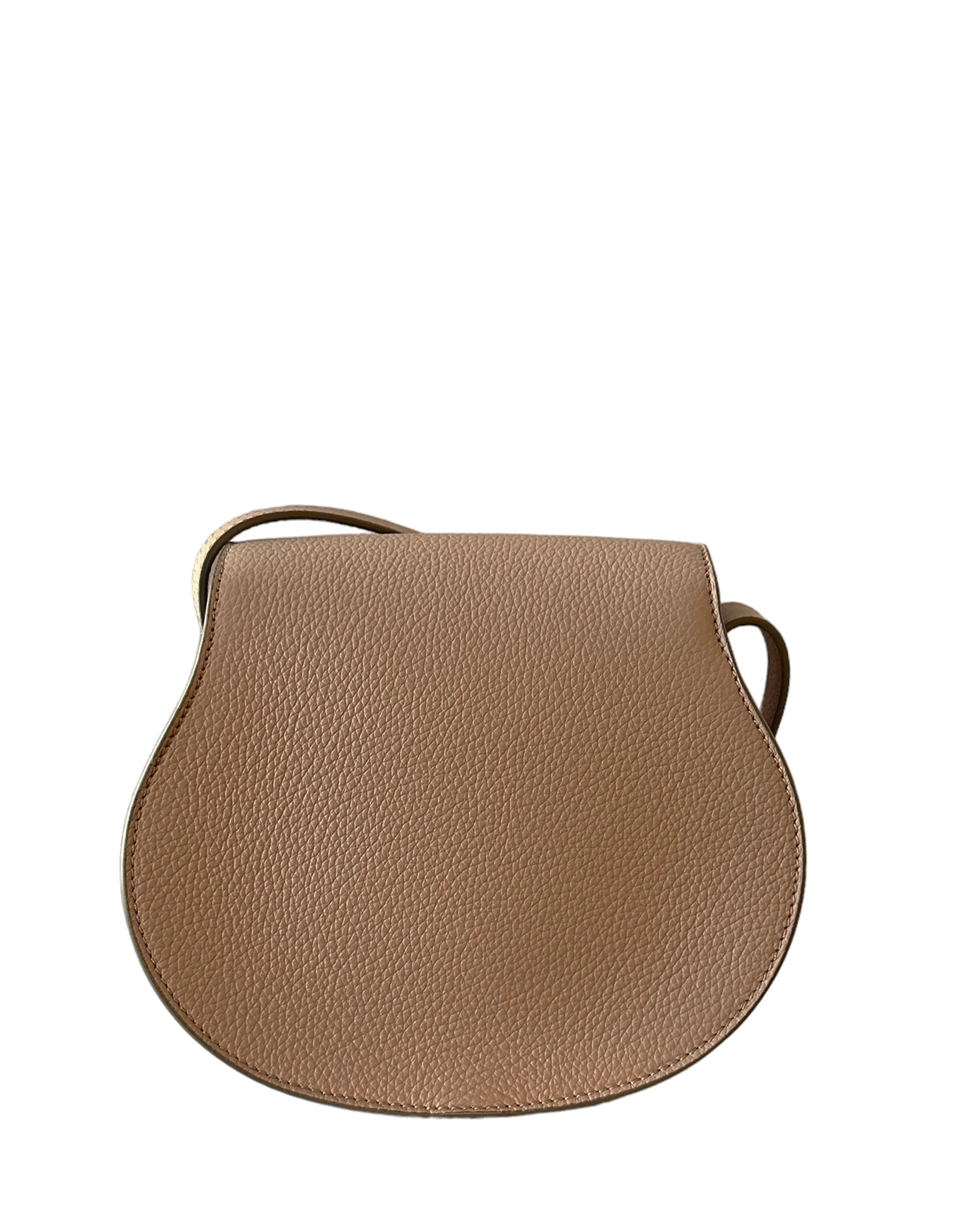 Chloe Nomad Beige Leather Small Marcie Saddle Crossbody Bag