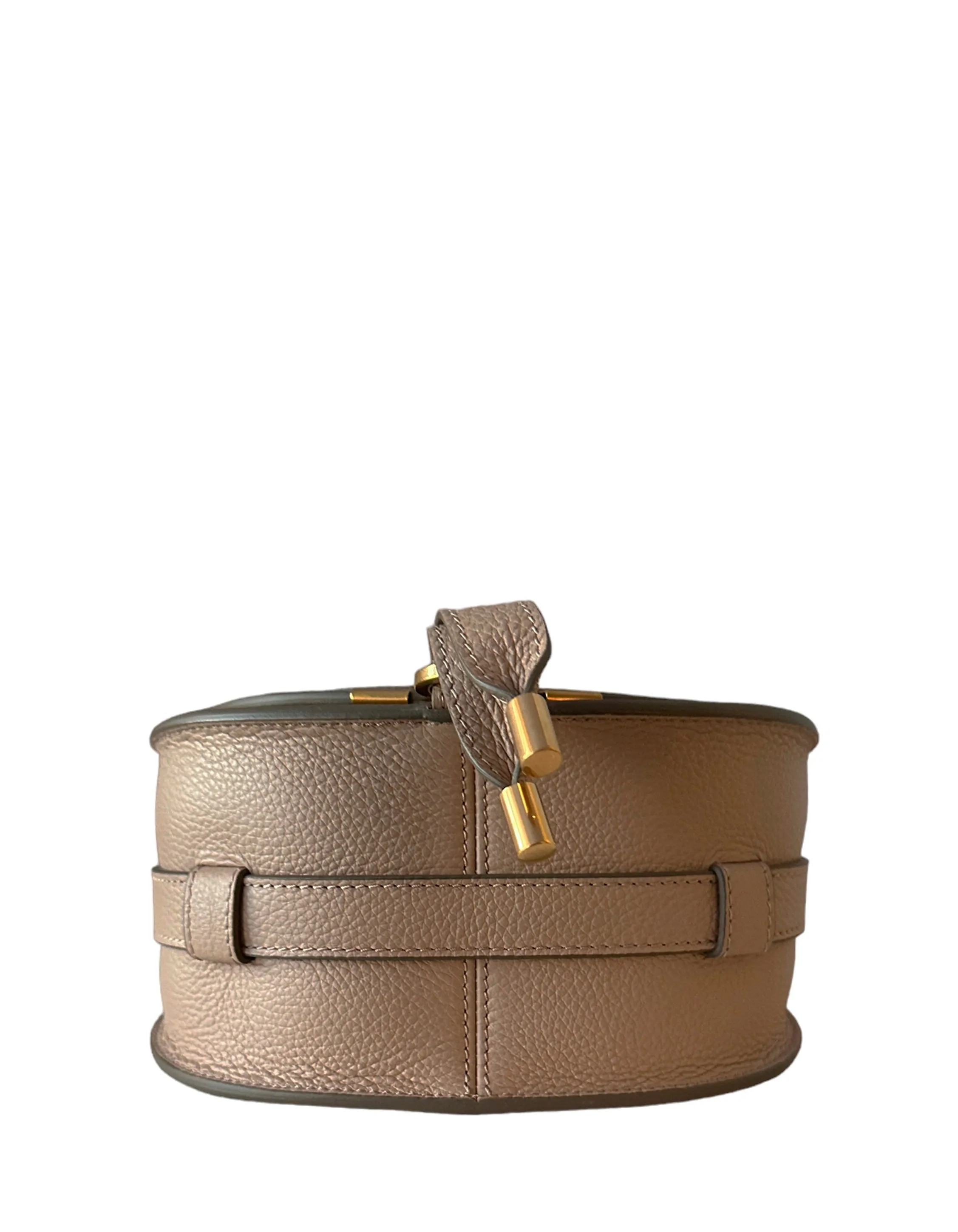 Chloe Nomad Beige Leather Small Marcie Saddle Crossbody Bag