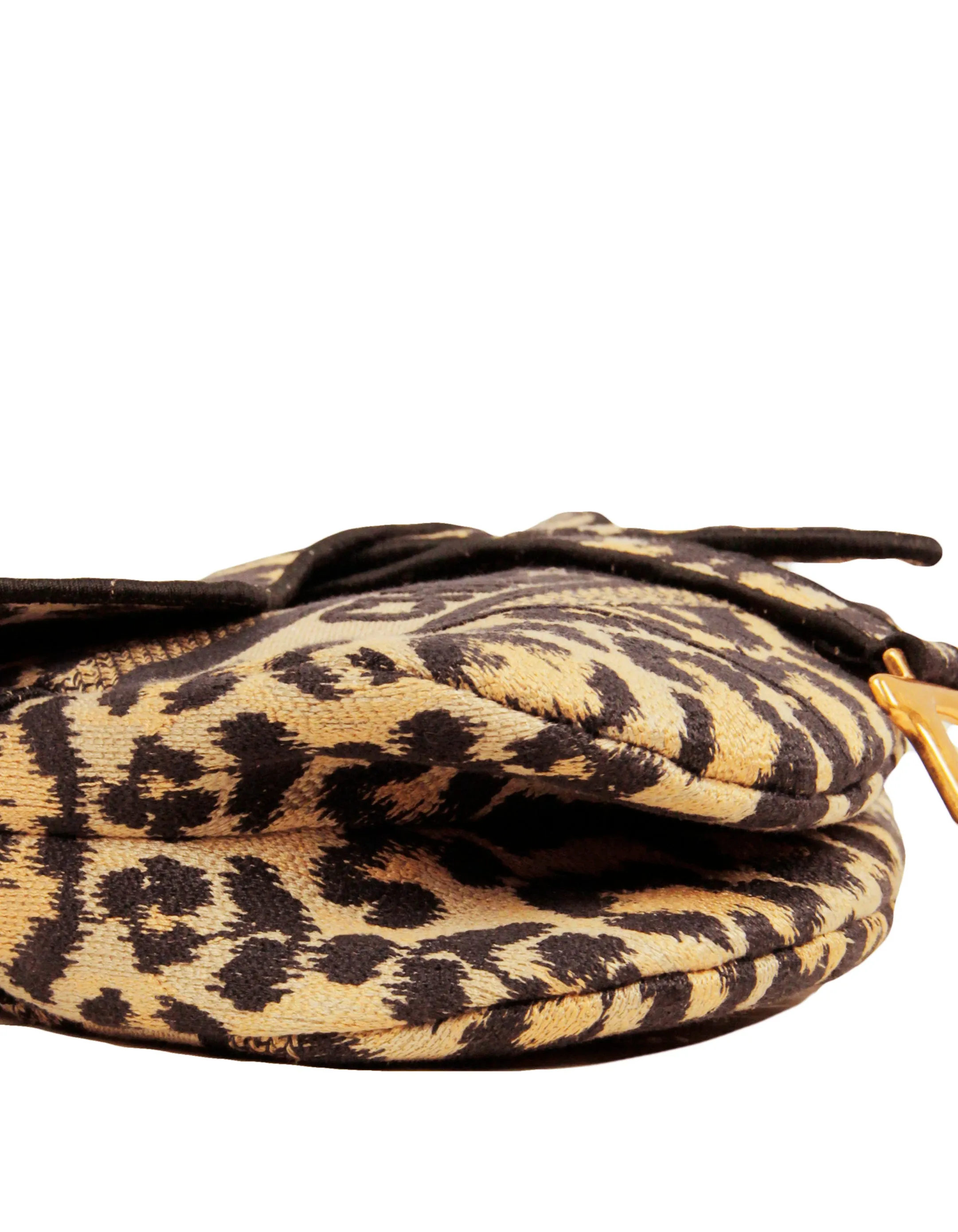 Christian Dior 2021 Mizza Embroidery Leopard Print Saddle Bag