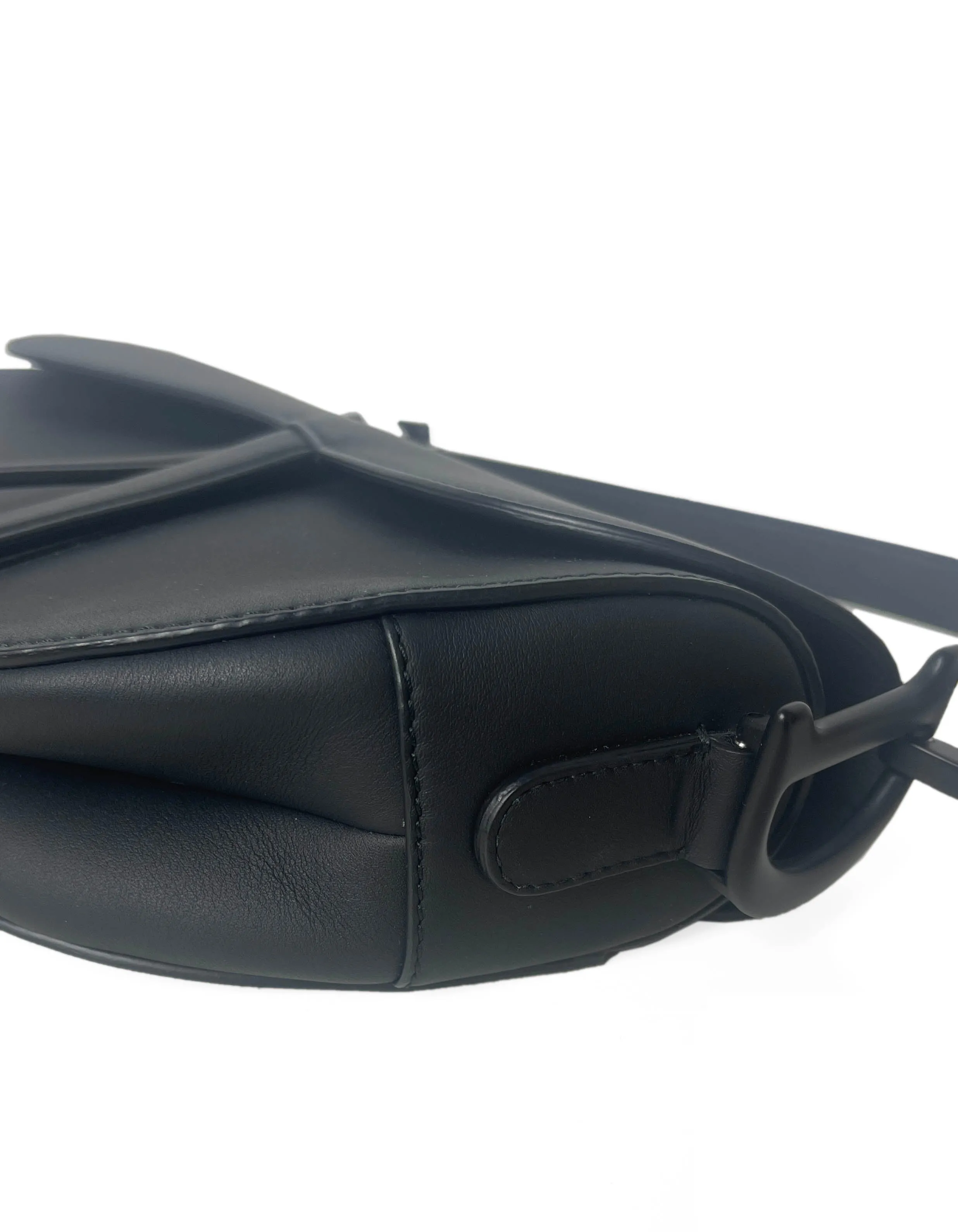 Christian Dior Black on Black Ultramatte Calfskin Leather Saddle Bag