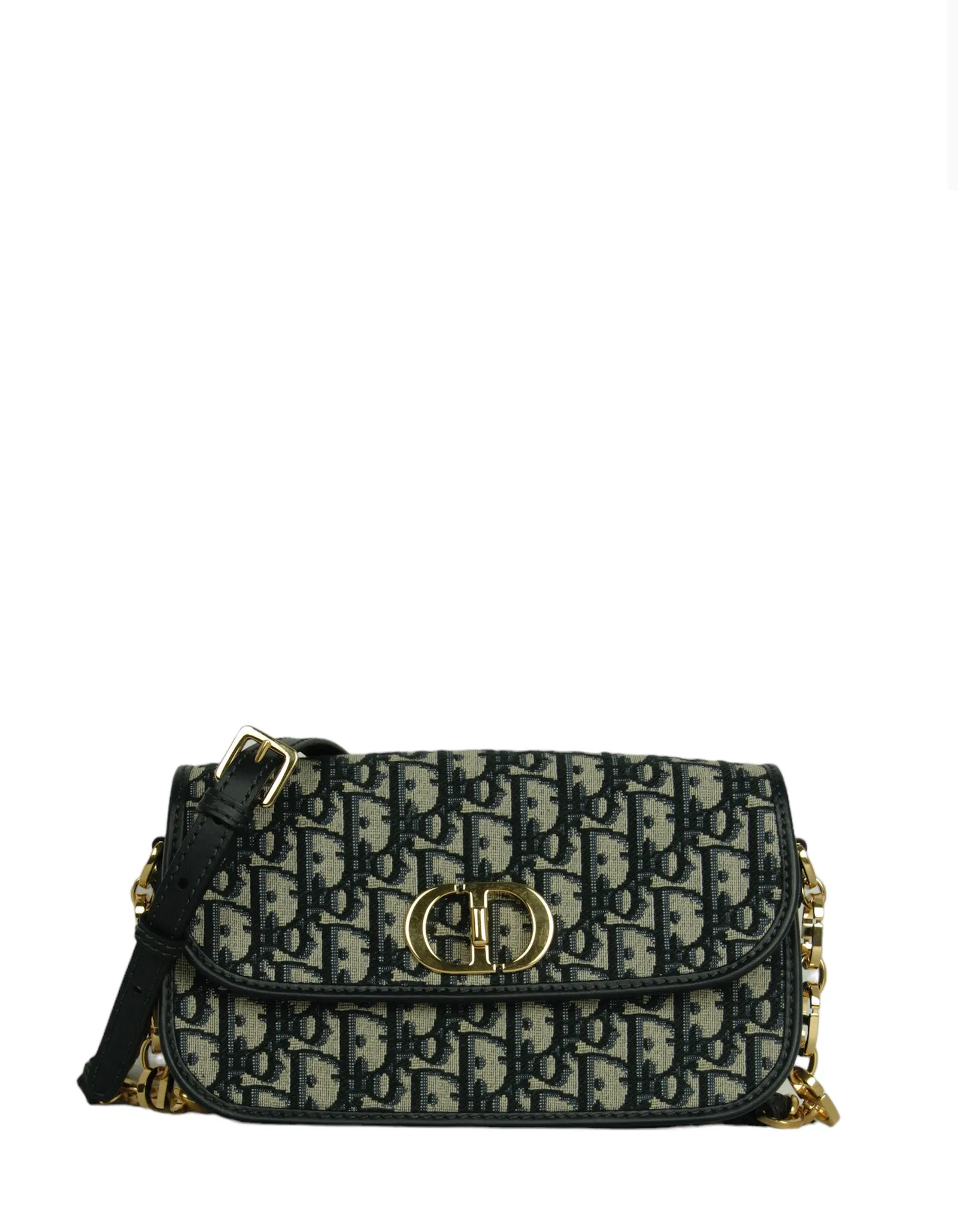 Christian Dior Blue Oblique Jacquard Monogram 30 Montaigne Avenue Bag