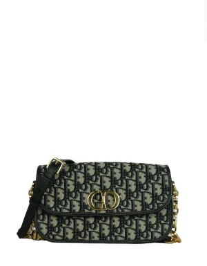 Christian Dior Blue Oblique Jacquard Monogram 30 Montaigne Avenue Bag