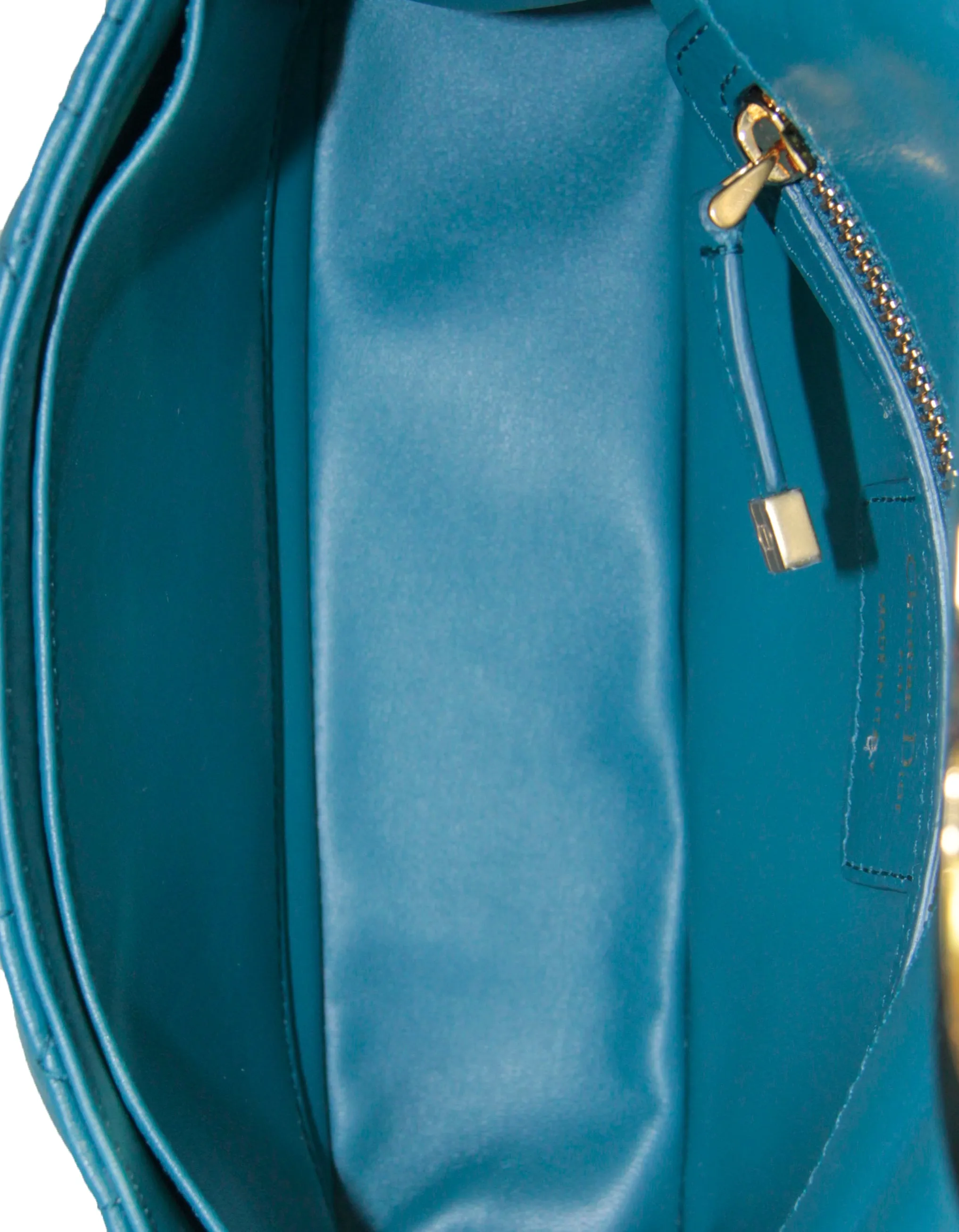 Christian Dior Teal Leather Cannage Small Caro Bag