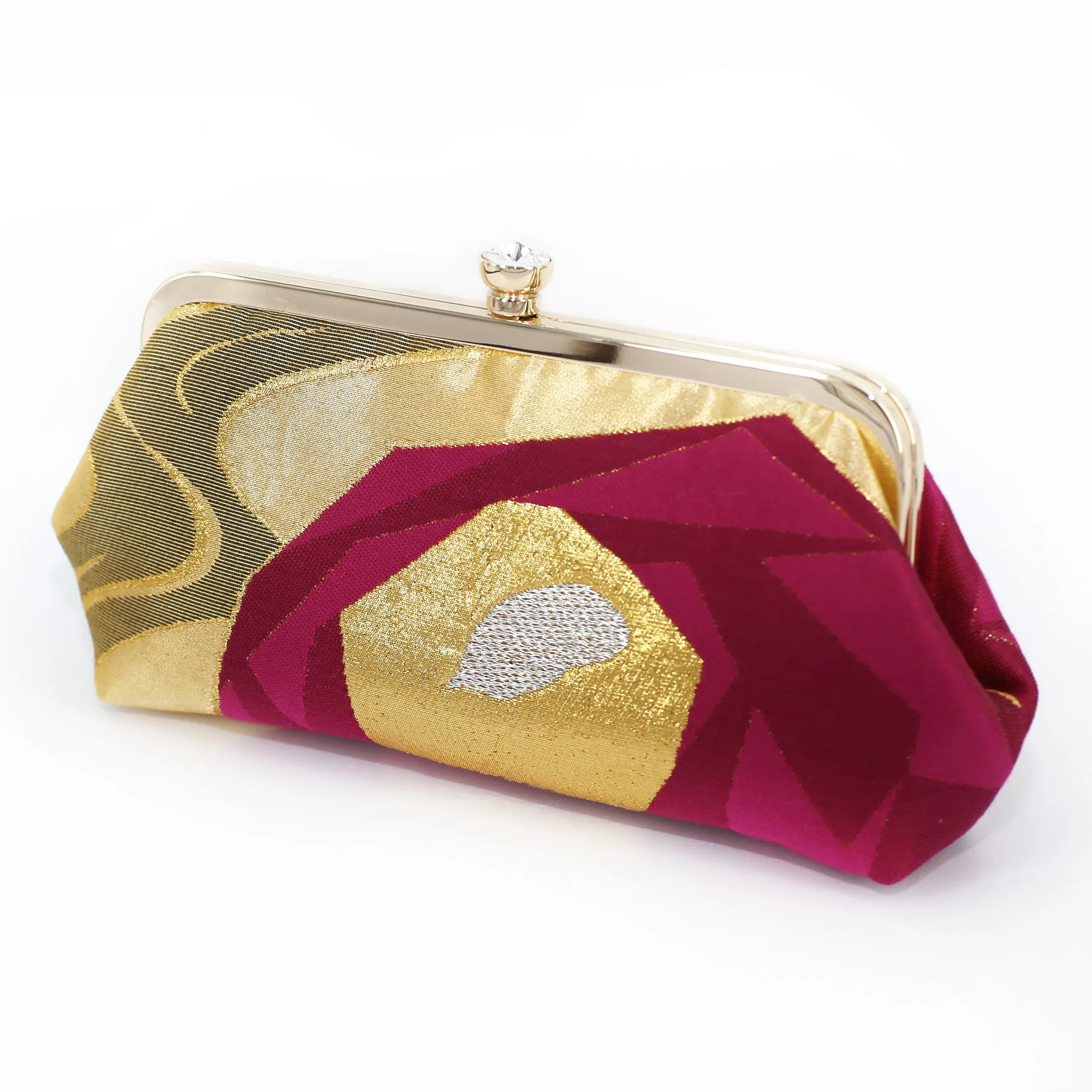 Chrysanthemum Kiku Purple Kimono Clutch Purse | Upcycled from vintage Japanese Kimono