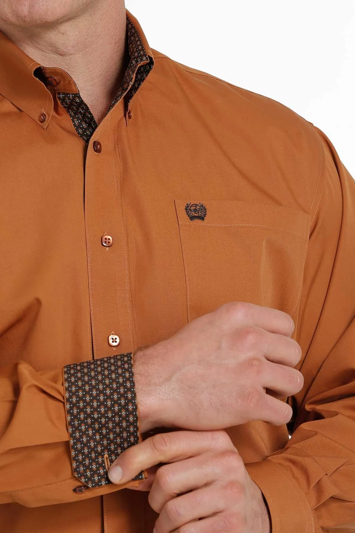 CINCH MEN'S SOLID COPPER BUTTON DOWN SHIRT