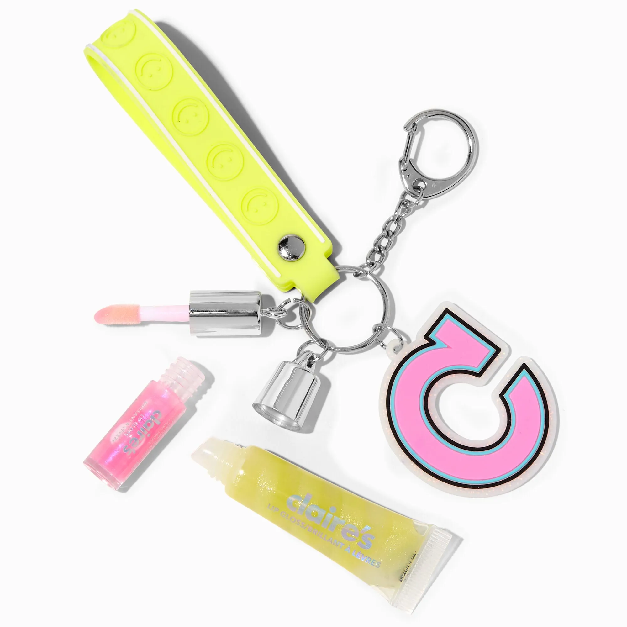 Claire's Initial Varsity Lip Gloss Keychain - C