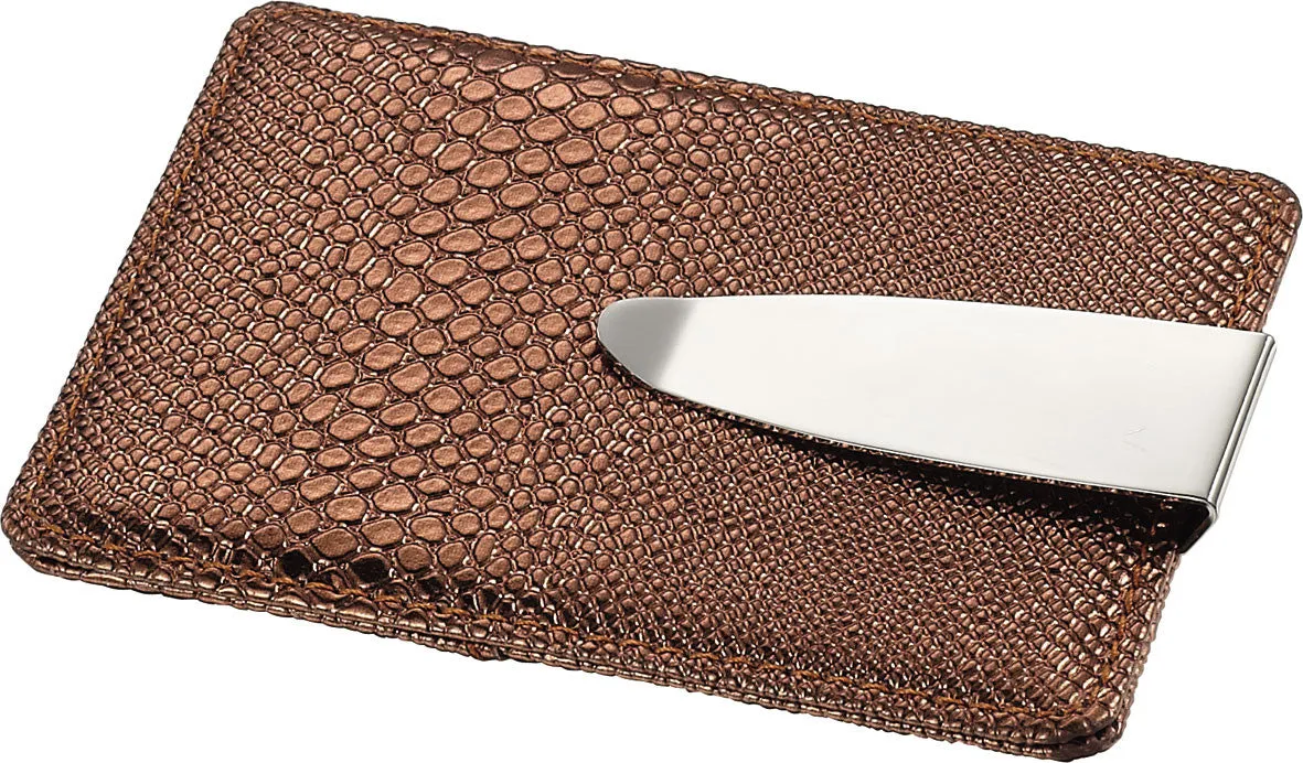 Cobre Copper Snakeskin Leatherette Wallet Money Clip