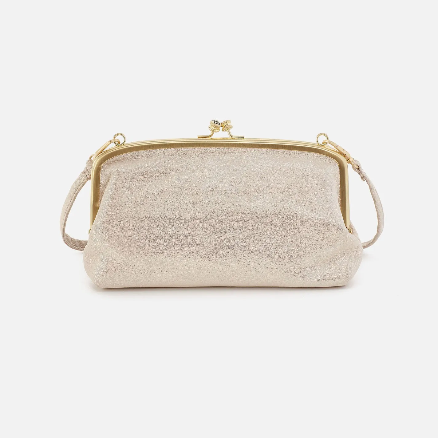 Cora Wallet Crossbody In Metallic Leather - Sand Shimmer