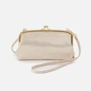 Cora Wallet Crossbody In Metallic Leather - Sand Shimmer