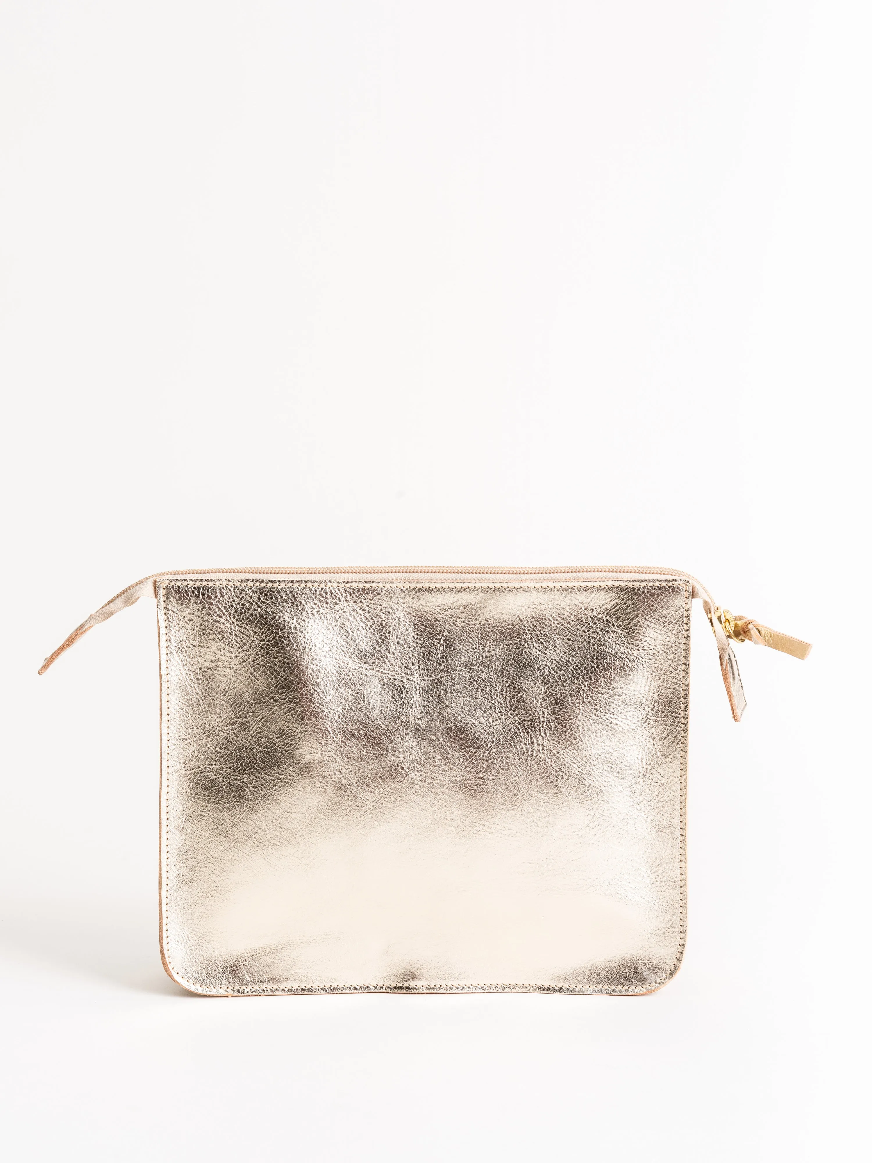 cowhide clutch - platino