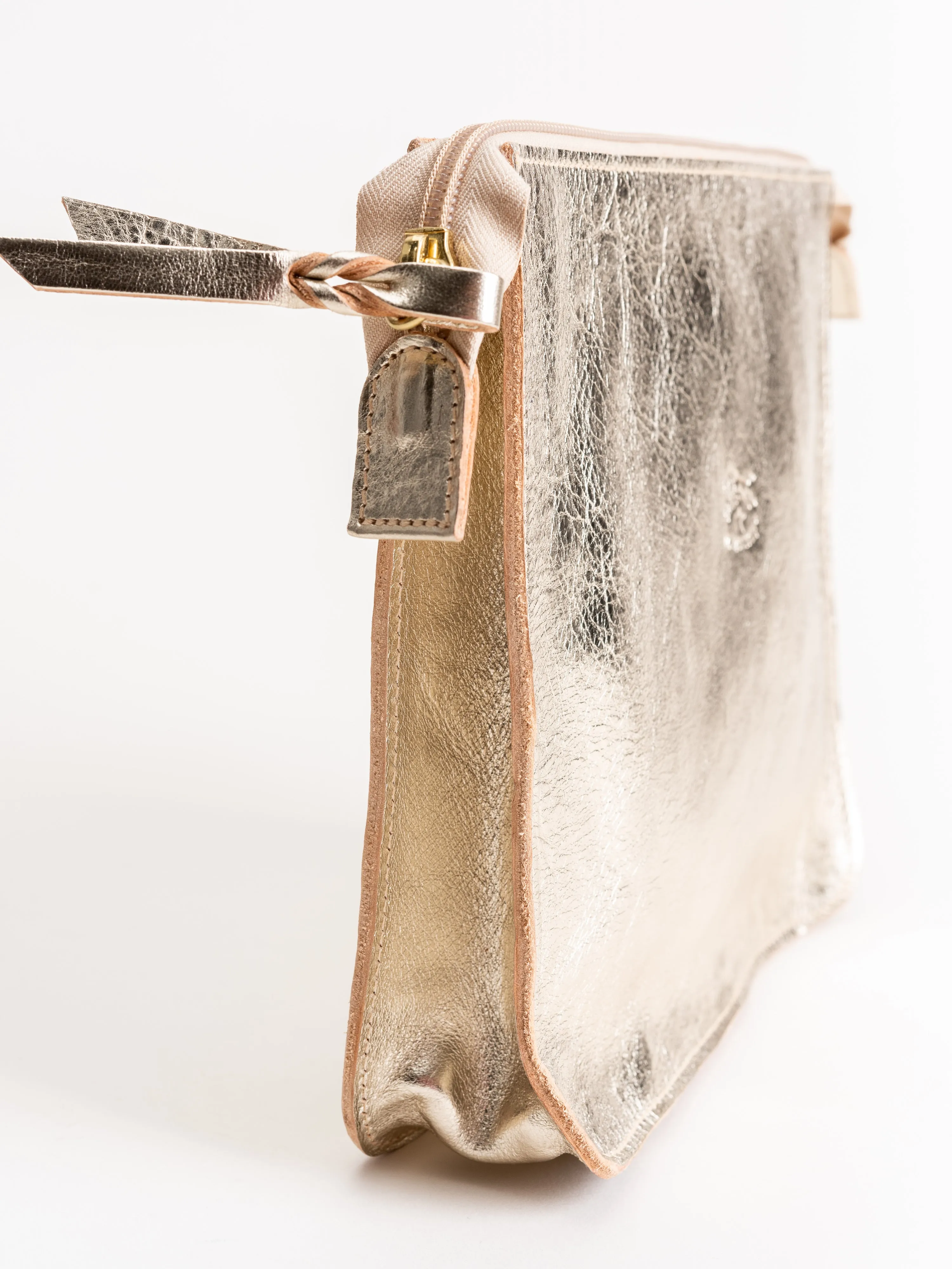 cowhide clutch - platino
