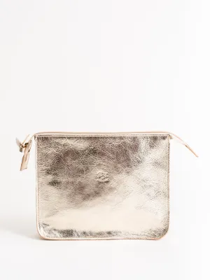 cowhide clutch - platino