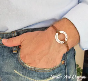 Custom Longitude Latitude Personalized Bracelet for Him