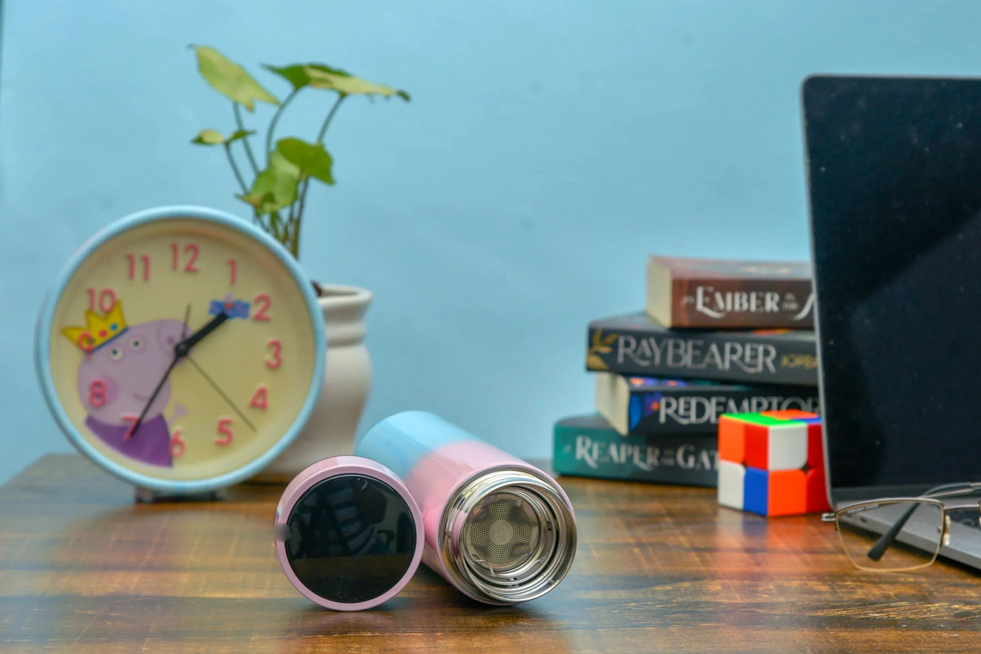 Customized Bottle with Temperature display - Pastel Shade 1 & All in One Men's Combo (2 pcs) - Grey