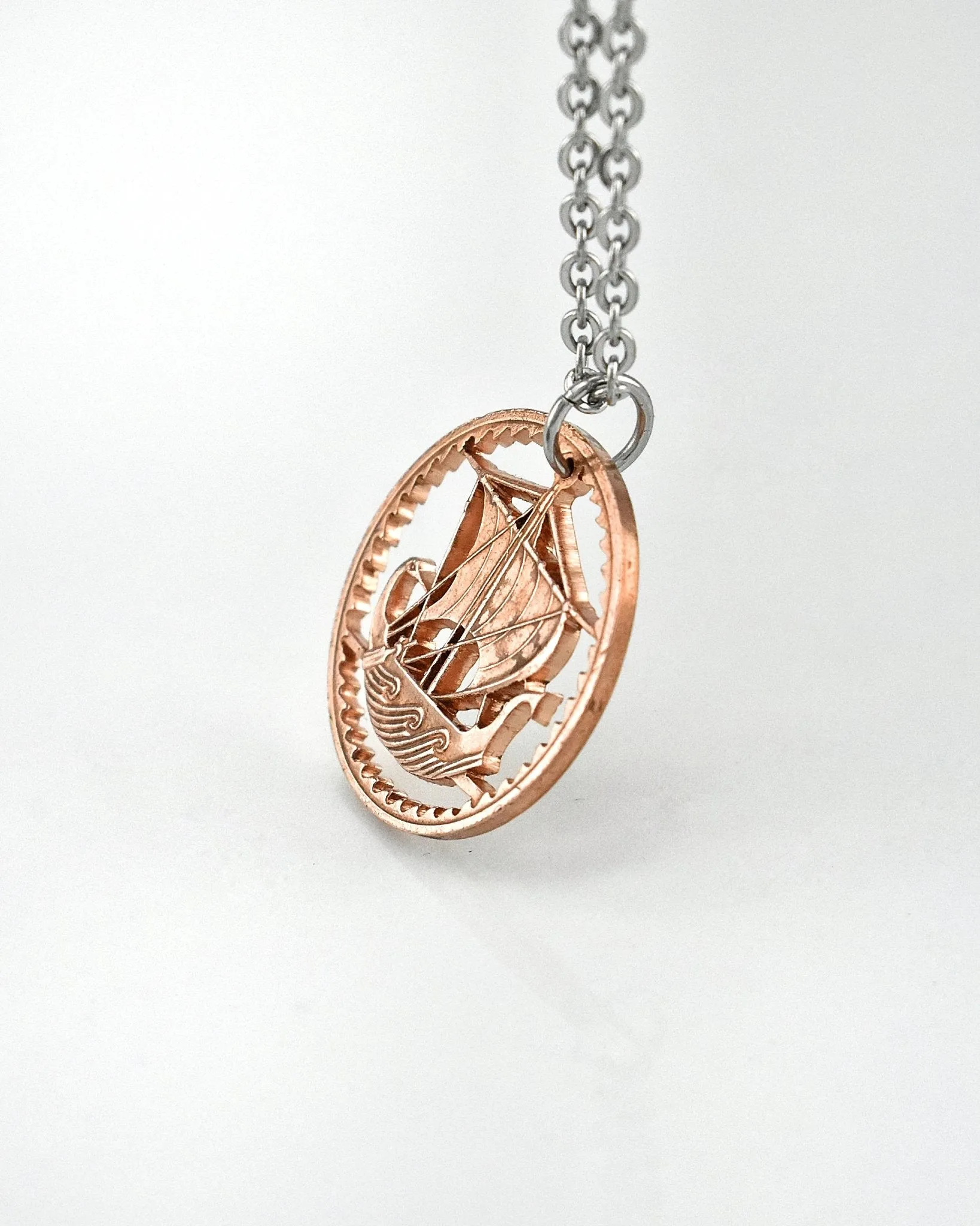 Cyprus - Ancient Ship Cut Coin Pendant