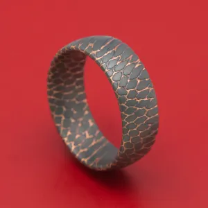 Darkened Superconductor Men's Ring Custom Made Titanium-Niobium And Copper Band