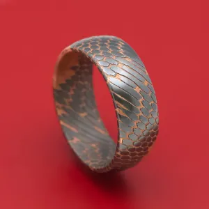 Darkened Superconductor Men's Ring Custom Made Titanium-Niobium And Copper Band