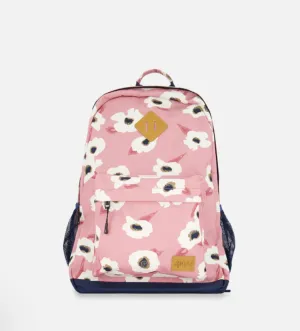 Deux Par Deux Backpack Pink Printed Off White Flowers