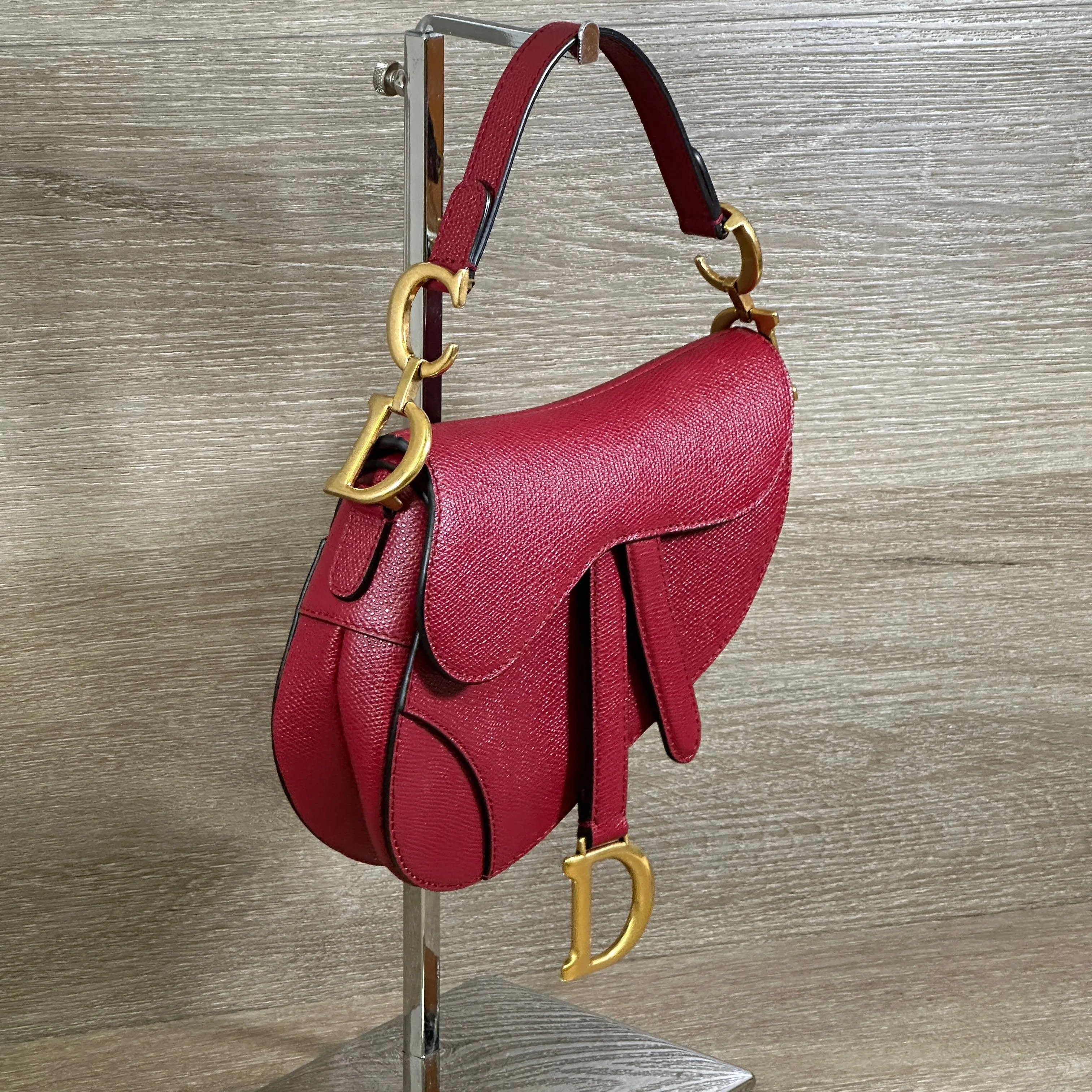 Dior Saddle Bag - Burgundy