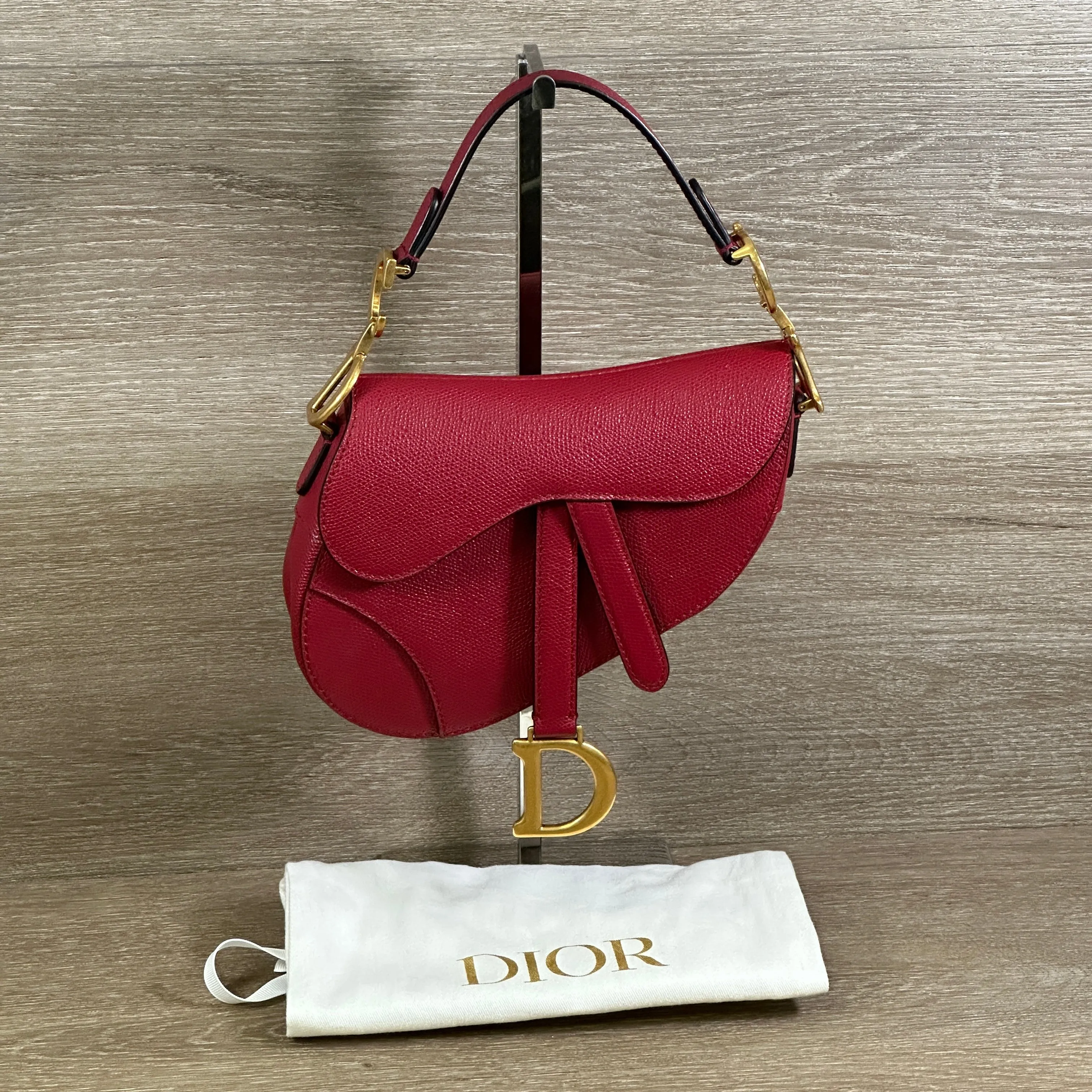 Dior Saddle Bag - Burgundy