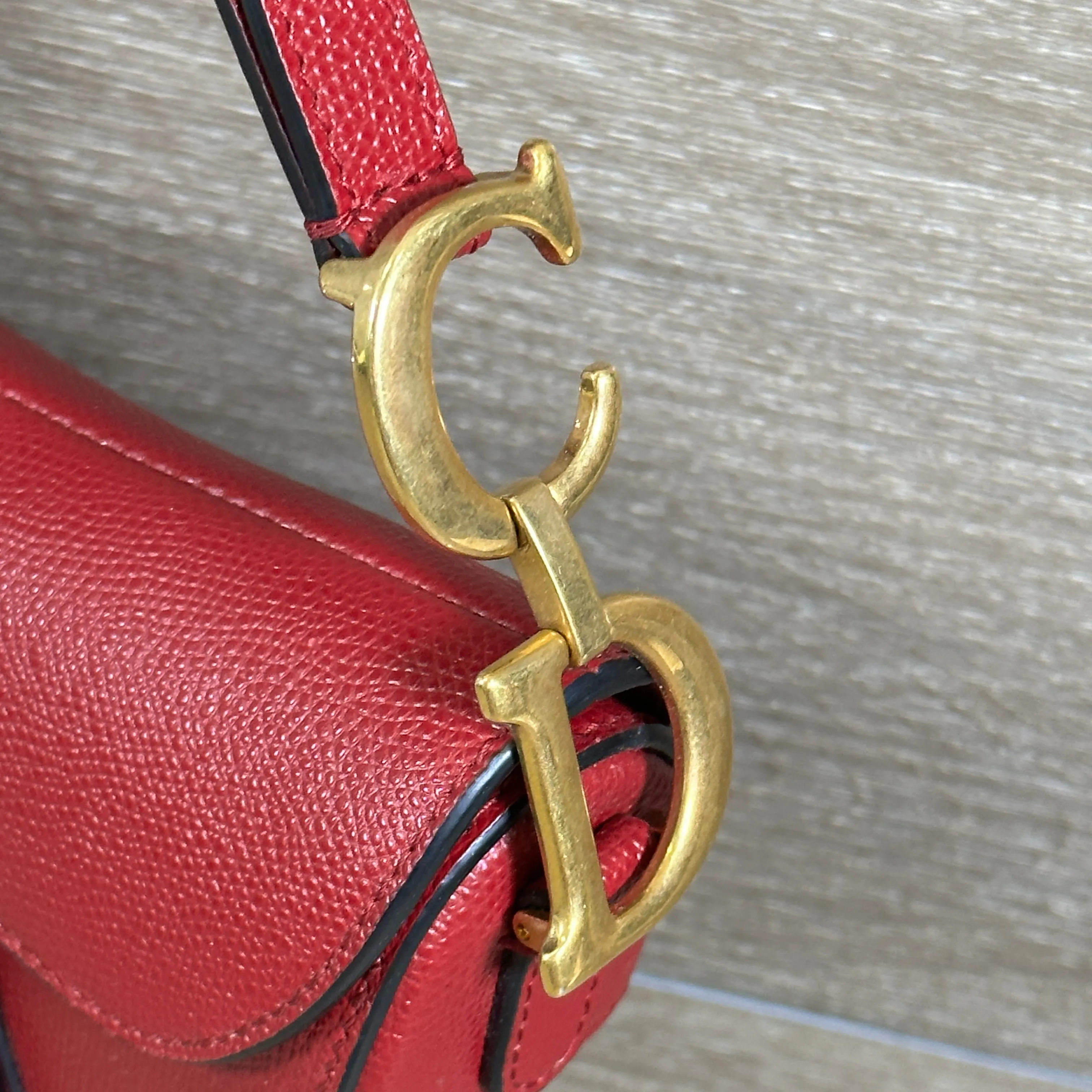 Dior Saddle Bag - Burgundy