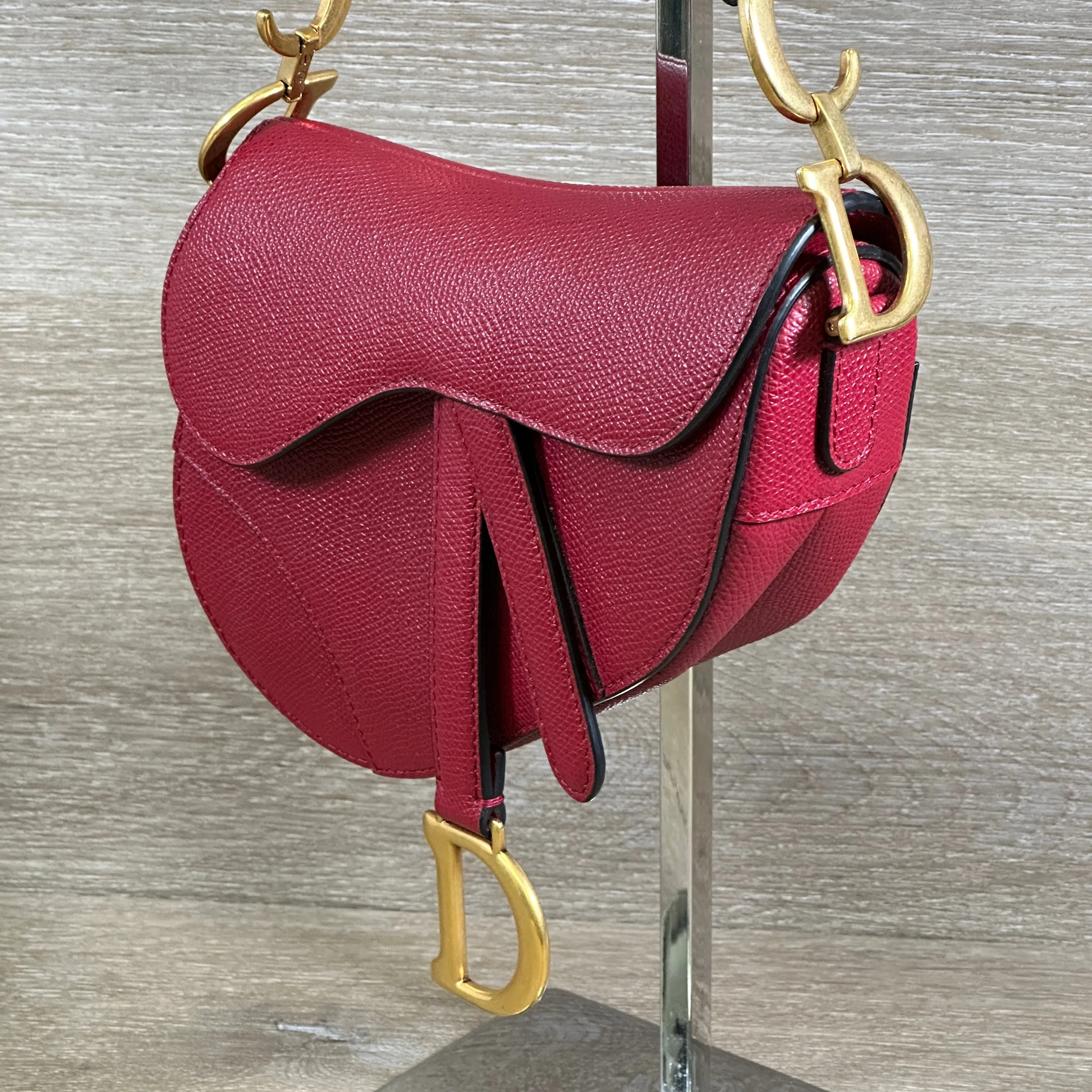 Dior Saddle Bag - Burgundy