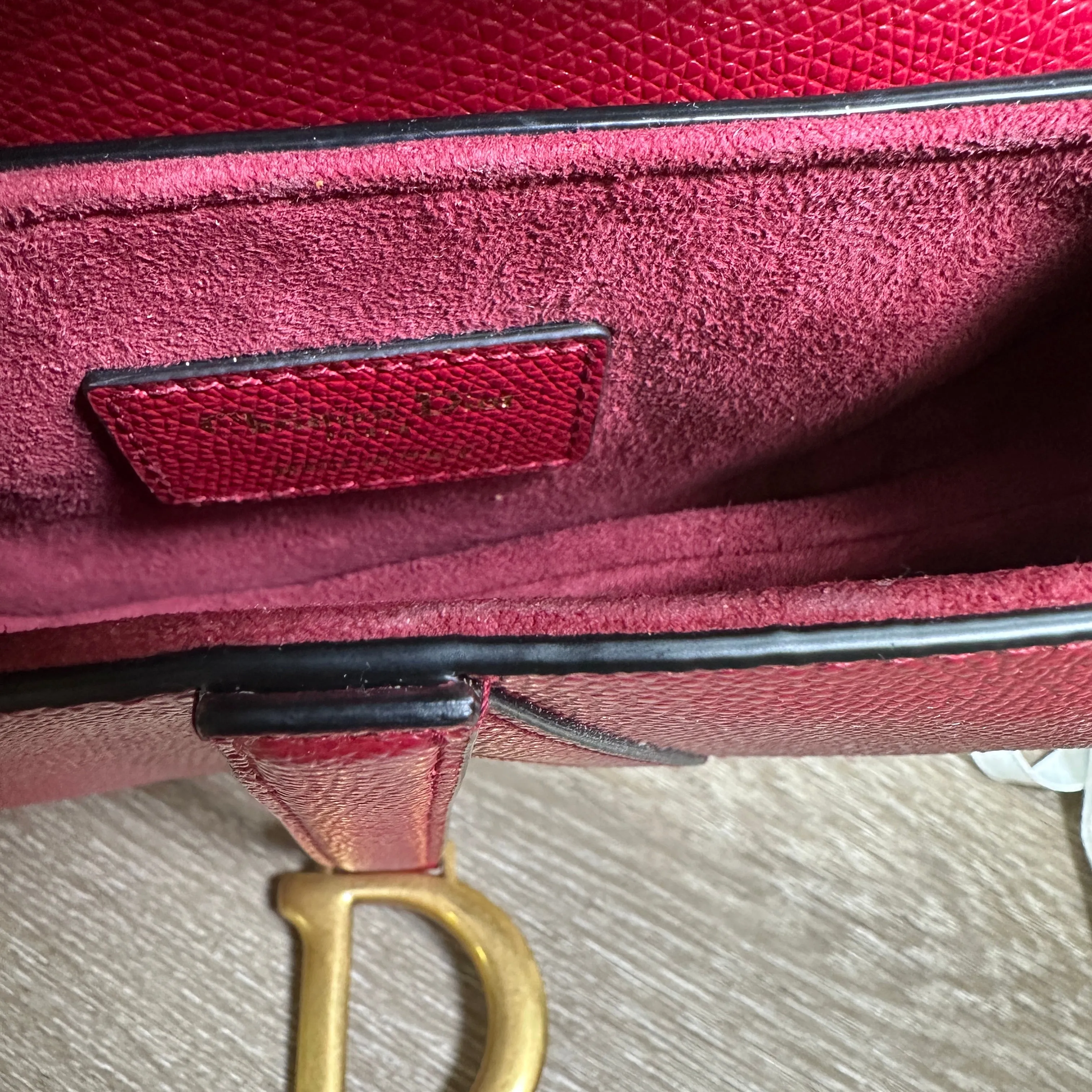 Dior Saddle Bag - Burgundy