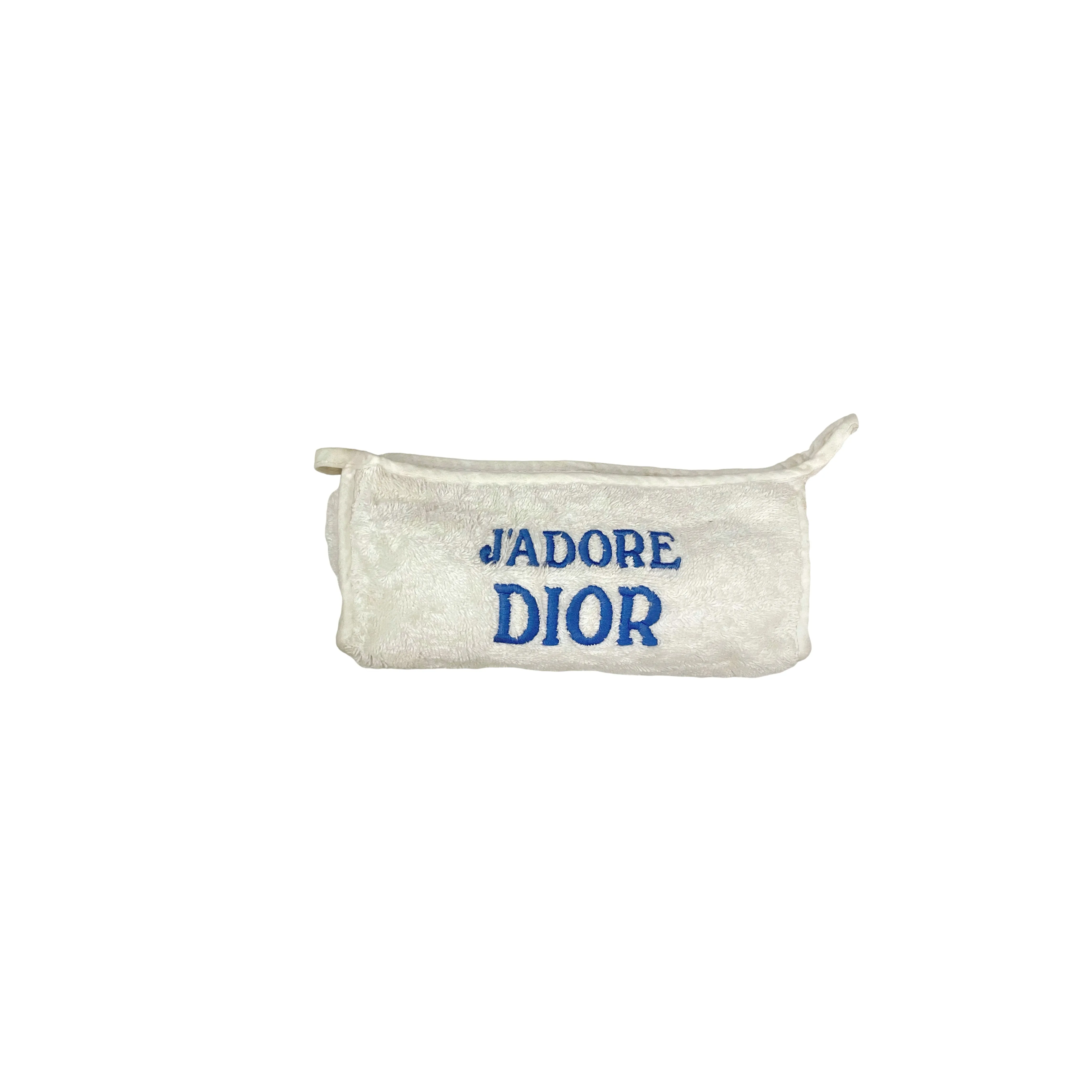 Dior White Terry Cloth Pouch